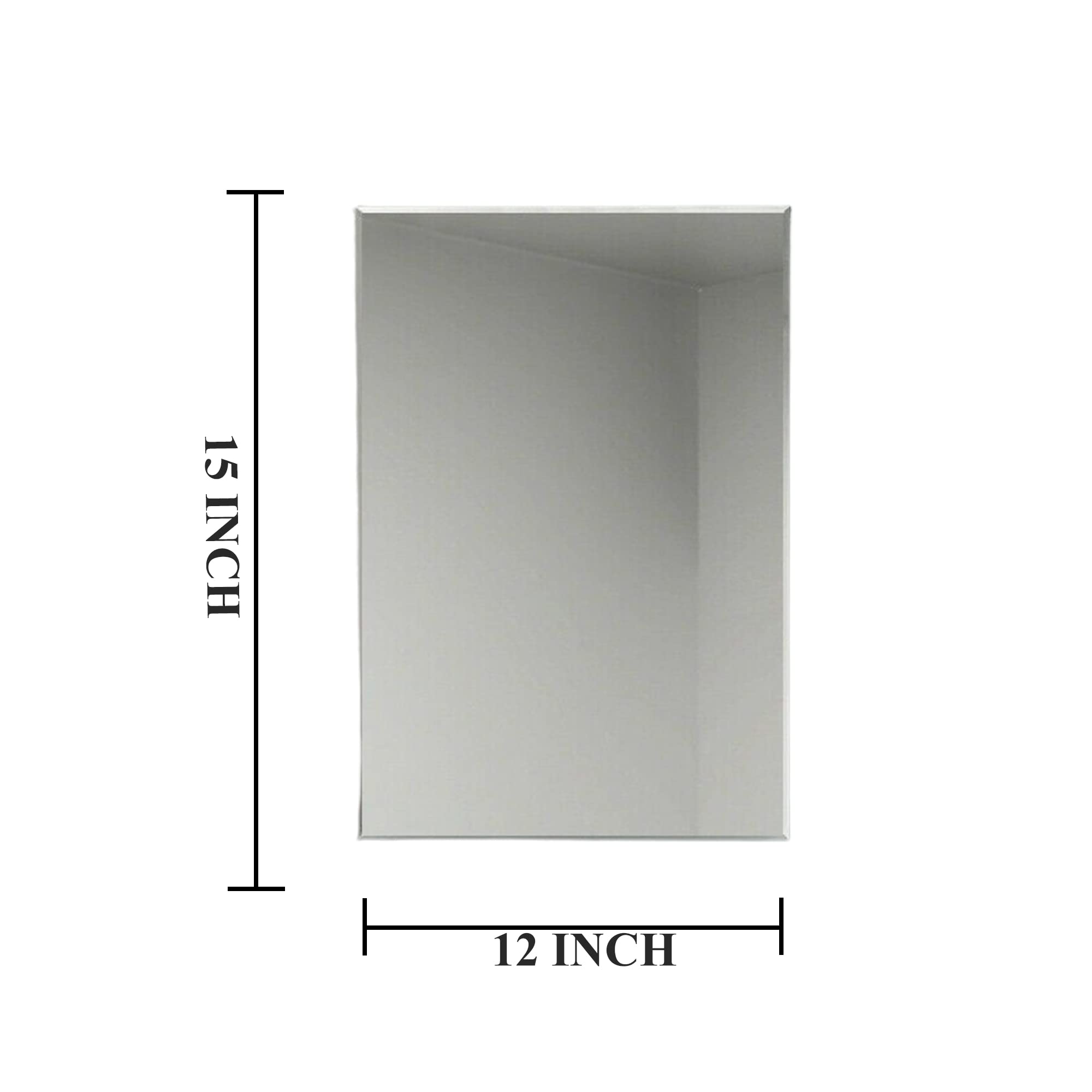 Kunhar Glass Frameless Rectangular Wall Mirror, 12 X 15 Inch, 1 Piece, Unframed