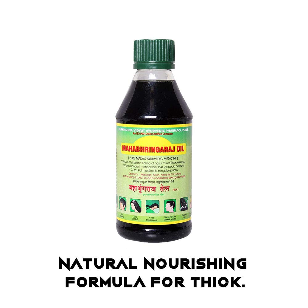 Mahabhringraj Oil 1 Bottle Of 200ml - Scalp Massaging Oil by Ramakrishna Pharma - Ayurvedic Hair Oil for Hair Growth &amp;amp;amp;amp; Dandruff Control