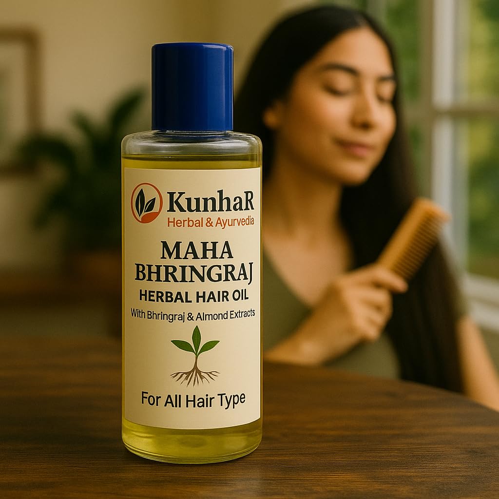 Maha Bhringraj Herbal Hair Oil - Nourishing &amp; Strengthening Hair (Pack of 2, 200ml)