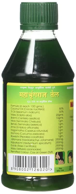 Mahabhringaraj Hair Oil for Hair Growth & Hair Fall Control | Soft and Strong Hair | Ayurvedic Hair Oil For Long & Thick Hair, 300ml (Pack of 1)