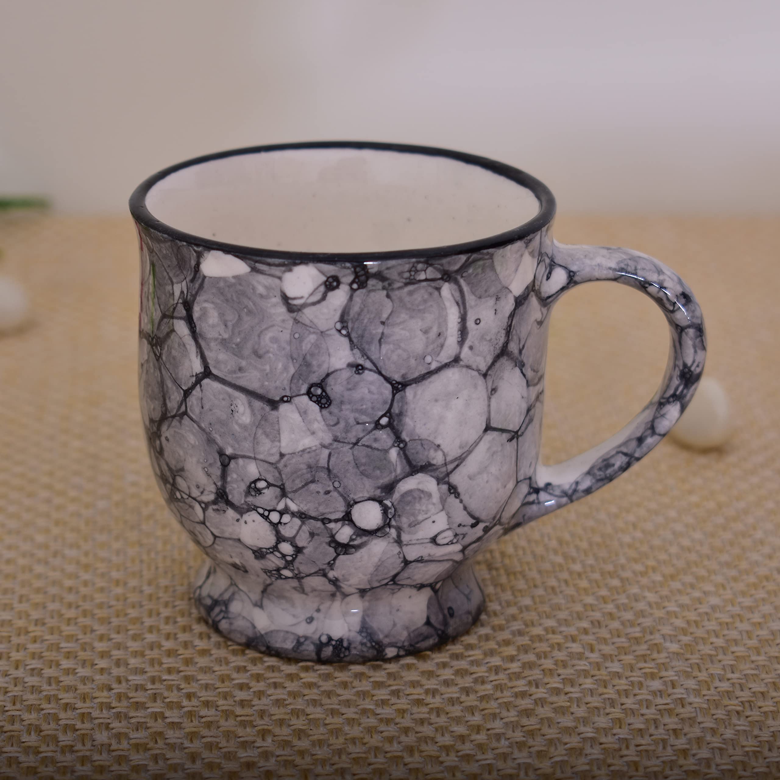 Kunhar Ceramic Tea Cup - 160 Ml, 6 Pieces, Blue Luster