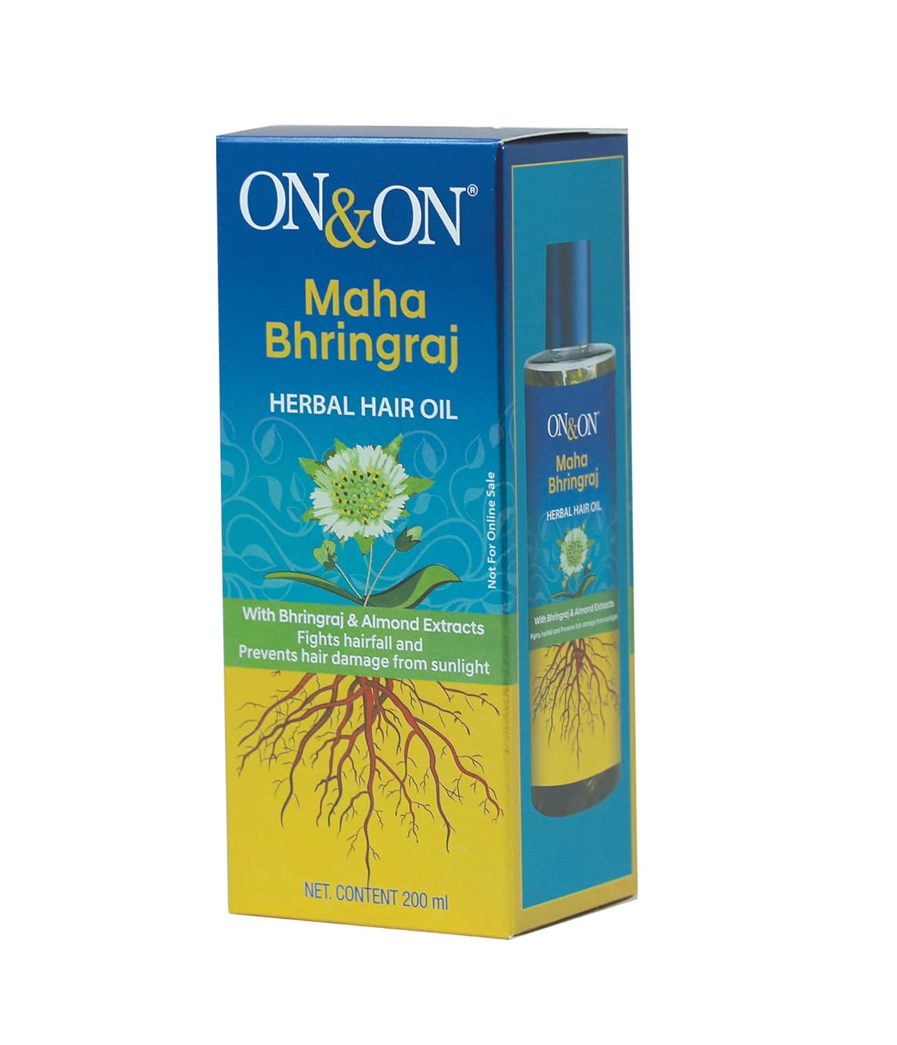 On & On Maha Bhringraj Herbal Hair Oil 200ml, Elements Wellness, Maha Bhringraj, Nourishing And Strengthening Hair