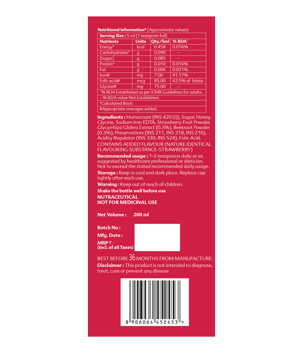 Elements Wellness Fealing Liquid 200 ML, Elements Wellness, Fe’aling Liquid, Is Made Of A Special Form Of Iron