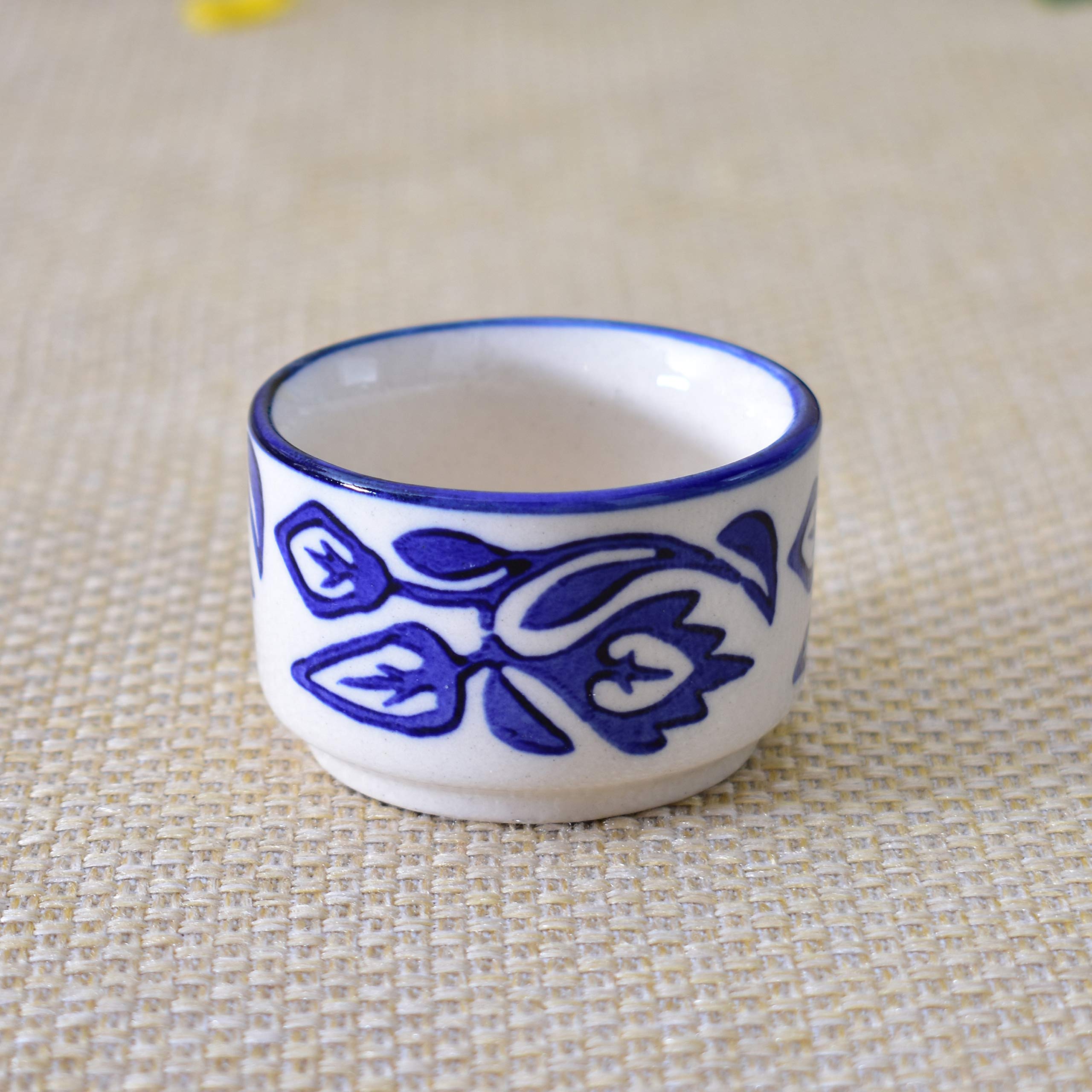 Kunhar Ceramic Sauce Holder - 56 ML, 6 Pieces, Blue