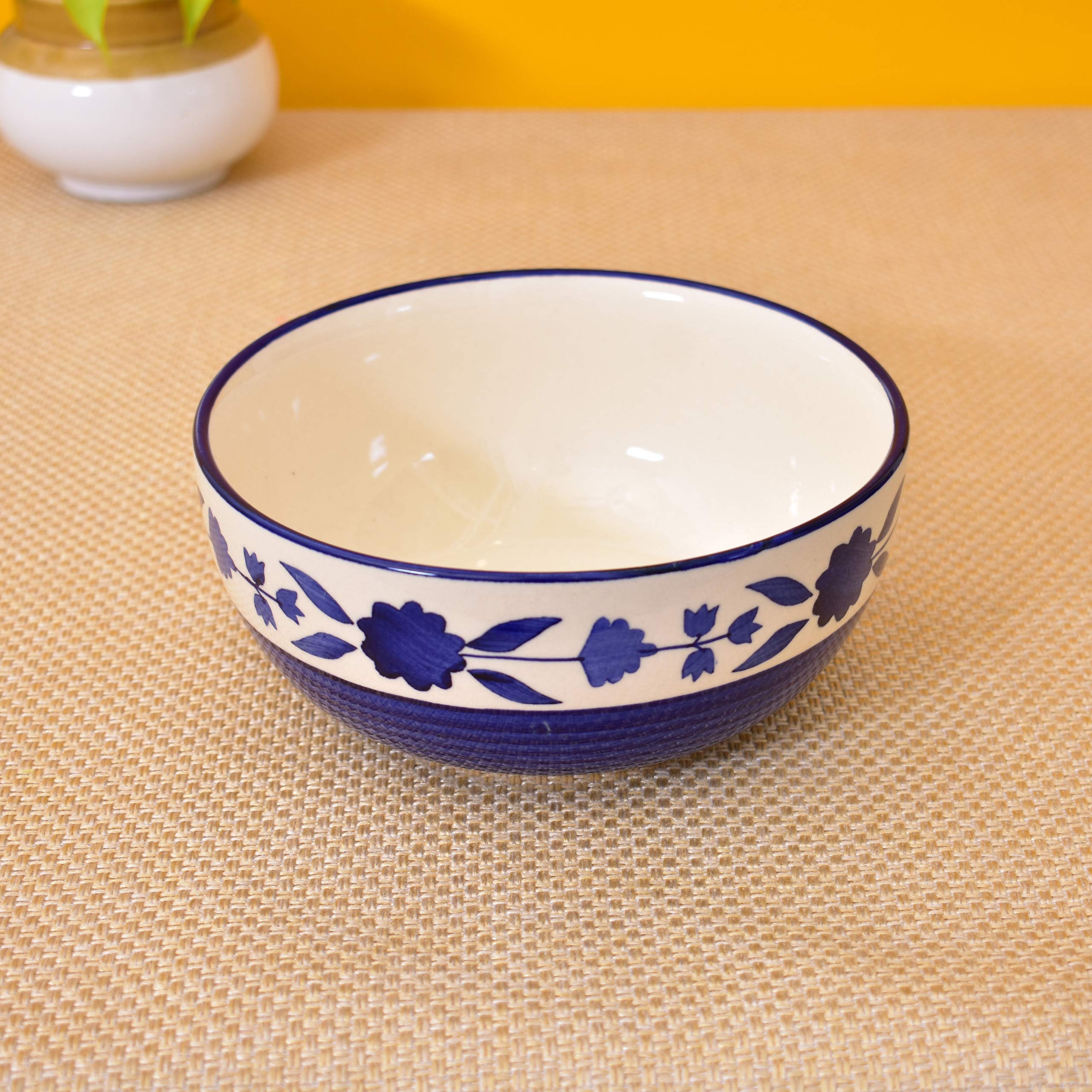Kunhar Ceramic Serving Bowls (Blue Luster, 1500 ml) - 1 Piece