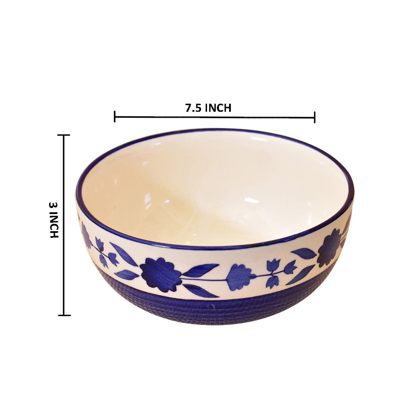 Kunhar Ceramic Serving Bowls (Green, 1500 ml) - 1 Piece