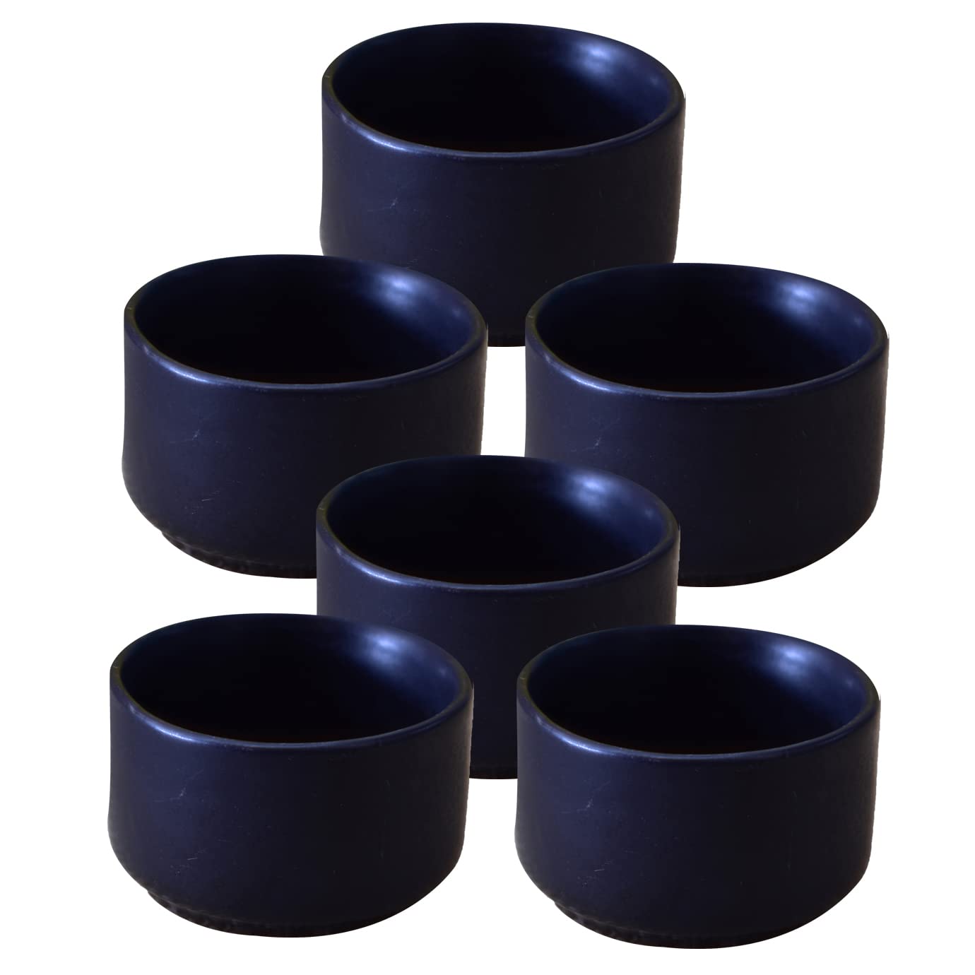 Kunhar Ceramic Sauce Holder - 56 ML, 6 Pieces, White Matt