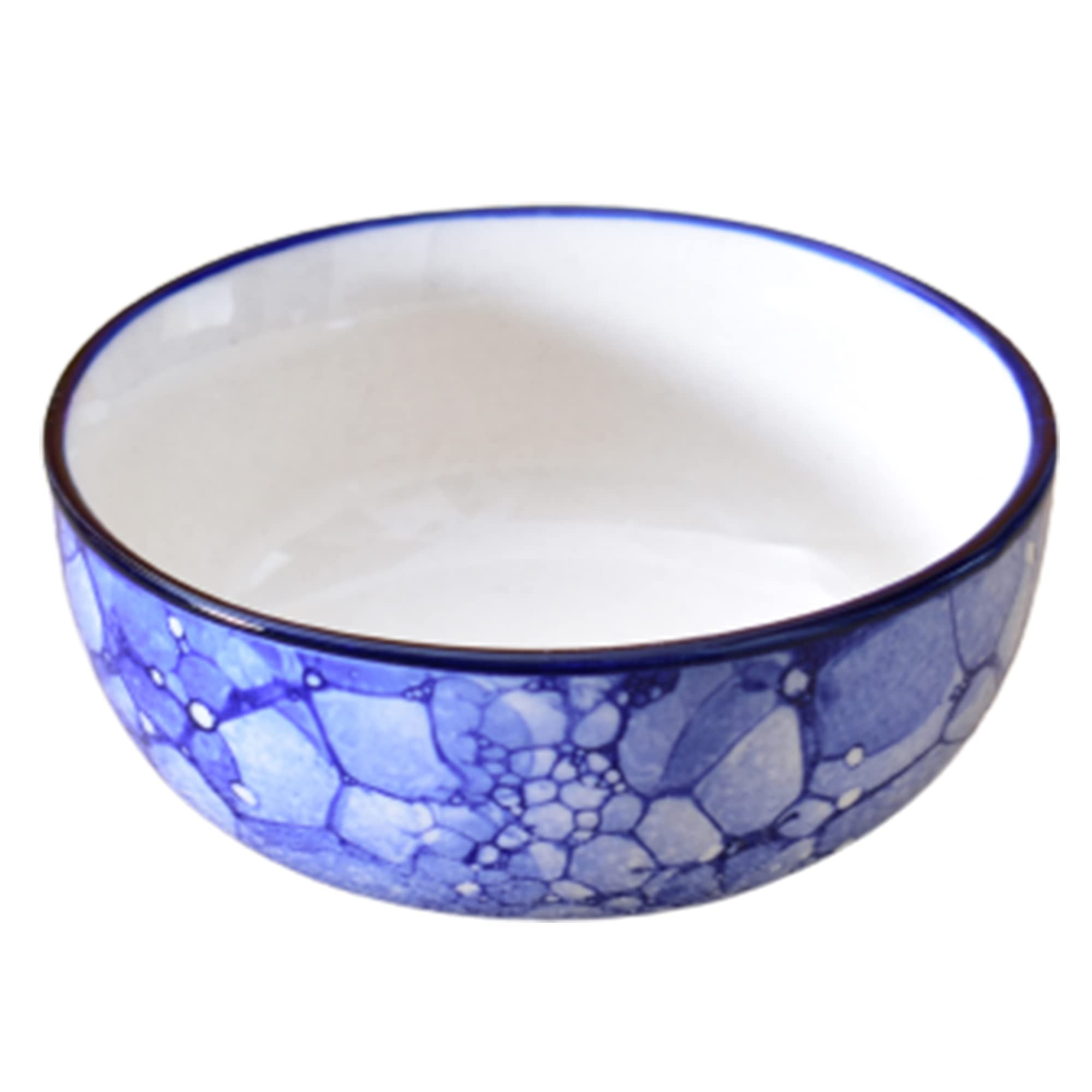 Kunhar Ceramic Serving Bowls (Blue Luster, 600 ml) - 1 Piece
