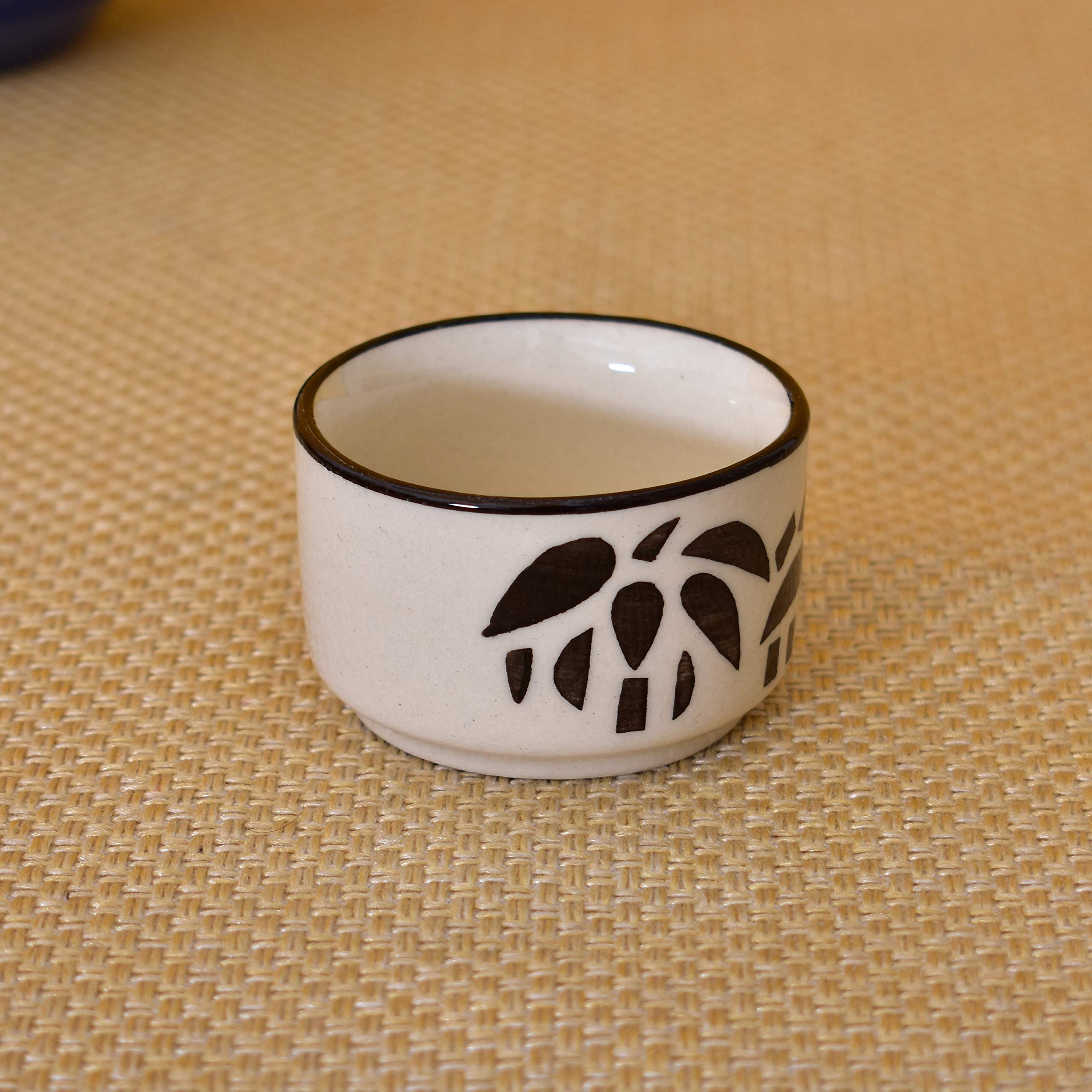 Kunhar Ceramic Sauce Holder - 56 ML, 4 Pieces, Off White