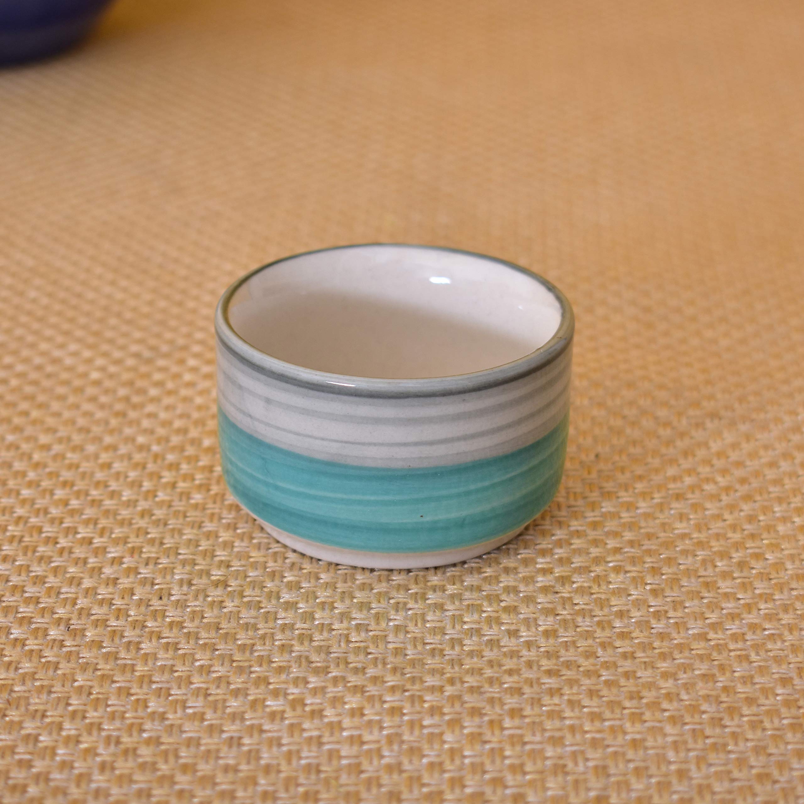 Kunhar Ceramic Sauce Holder - 56 ML, 4 Pieces, Gray Green