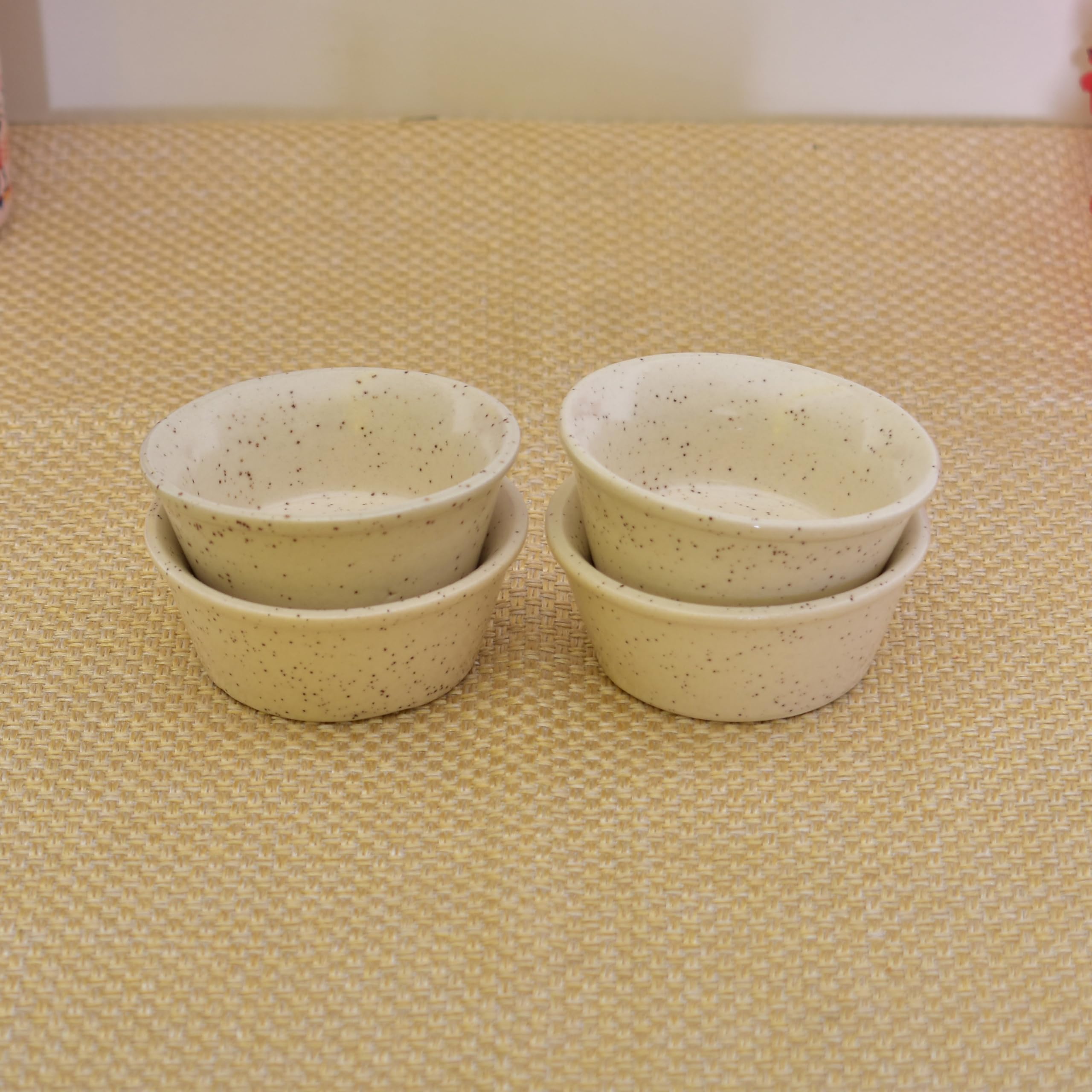 Kunhar Ceramic Sauce Holder - 65 ML, 4 Pieces, White Matt