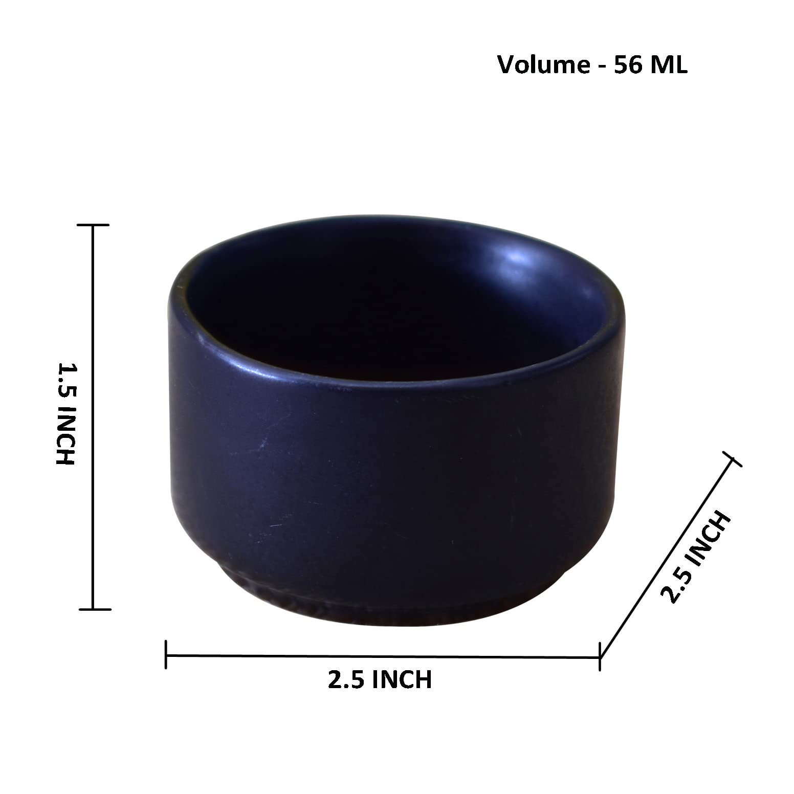 Kunhar Ceramic Sauce Holder - 56 ML, 4 Pieces, White Matt