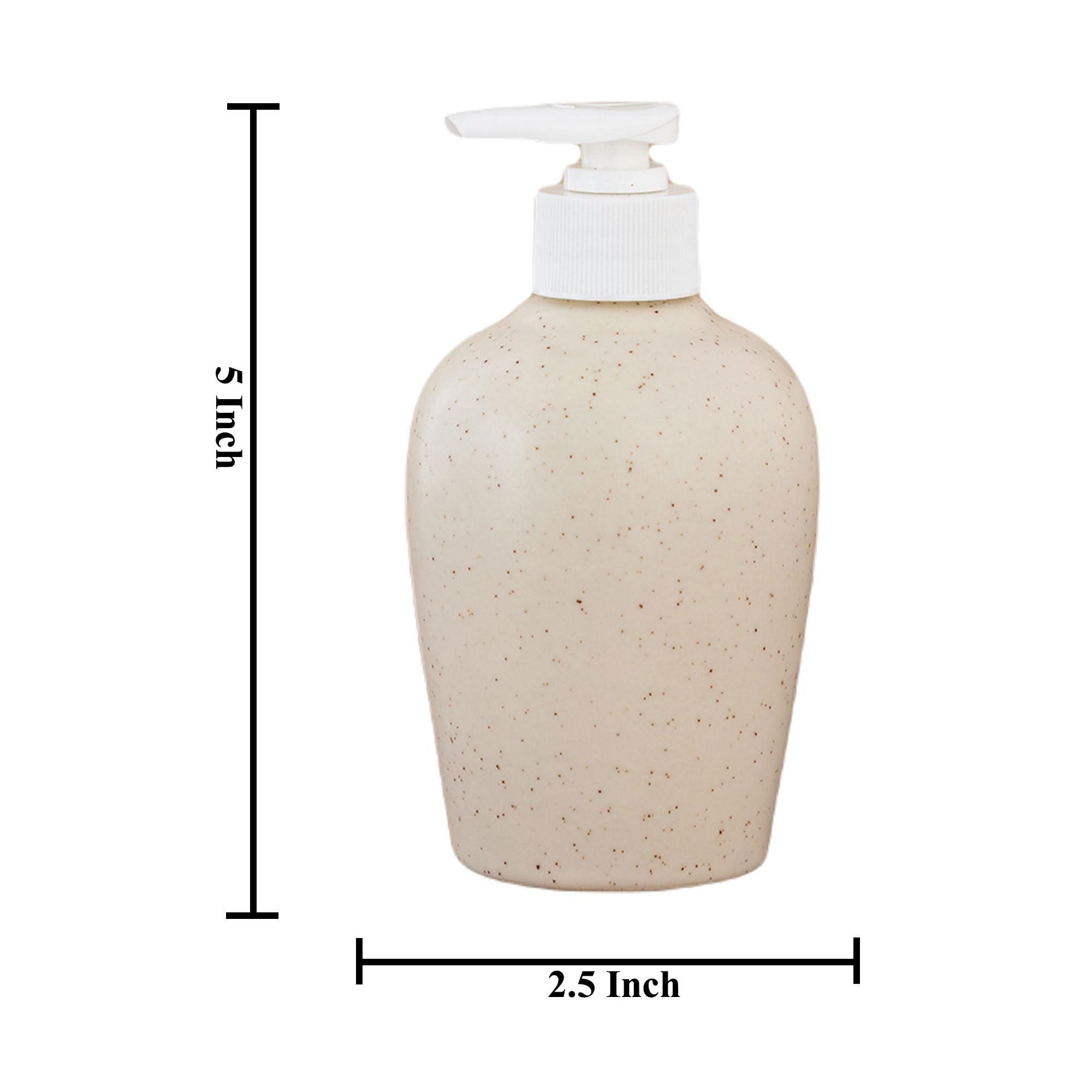 KunhaR Ceramic Long-Lasting Liquid Handwash Soap Dispenser for Bathroom | Handwash Bottle for Kitchen | Soap Dispenser for Wash Basin | Bathroom Accessories | 300 ml, White Matte