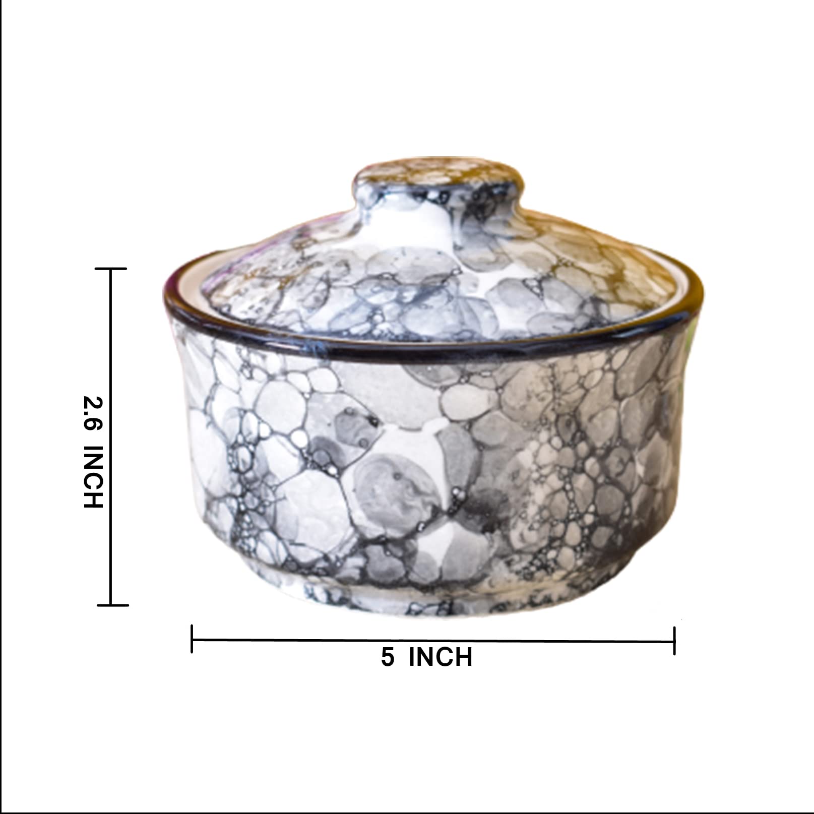 Kunhar Ceramic Donga with Lid, Ceramic Serving Donga, 450 Ml, 1 Piece, Black Luster