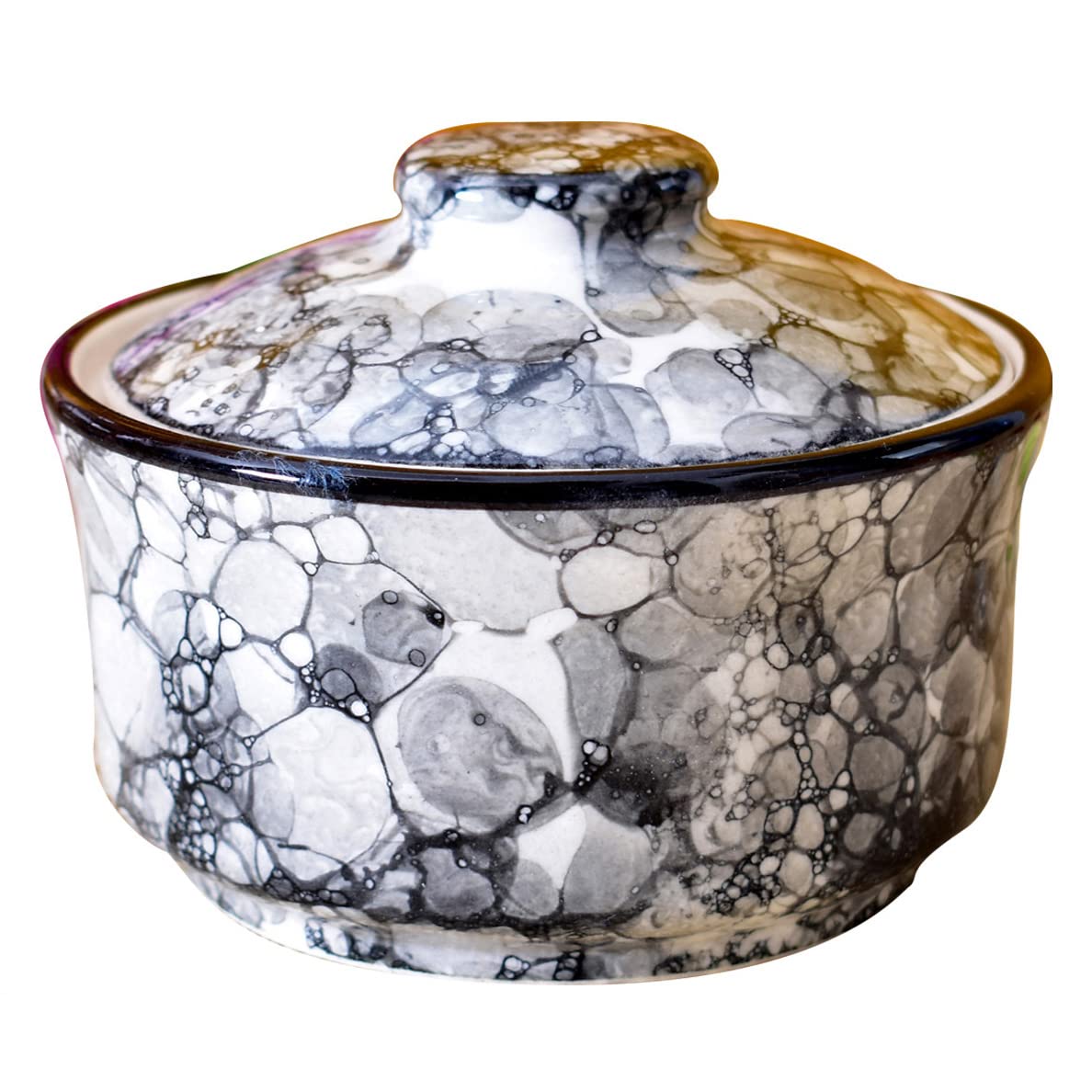 Kunhar Ceramic Donga with Lid, Ceramic Serving Donga, 450 Ml, 1 Piece, Black Luster