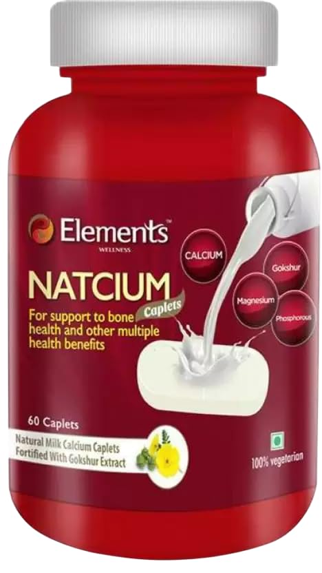 Elements Wellness Natcium Calcium Supplement, 60 Capsules