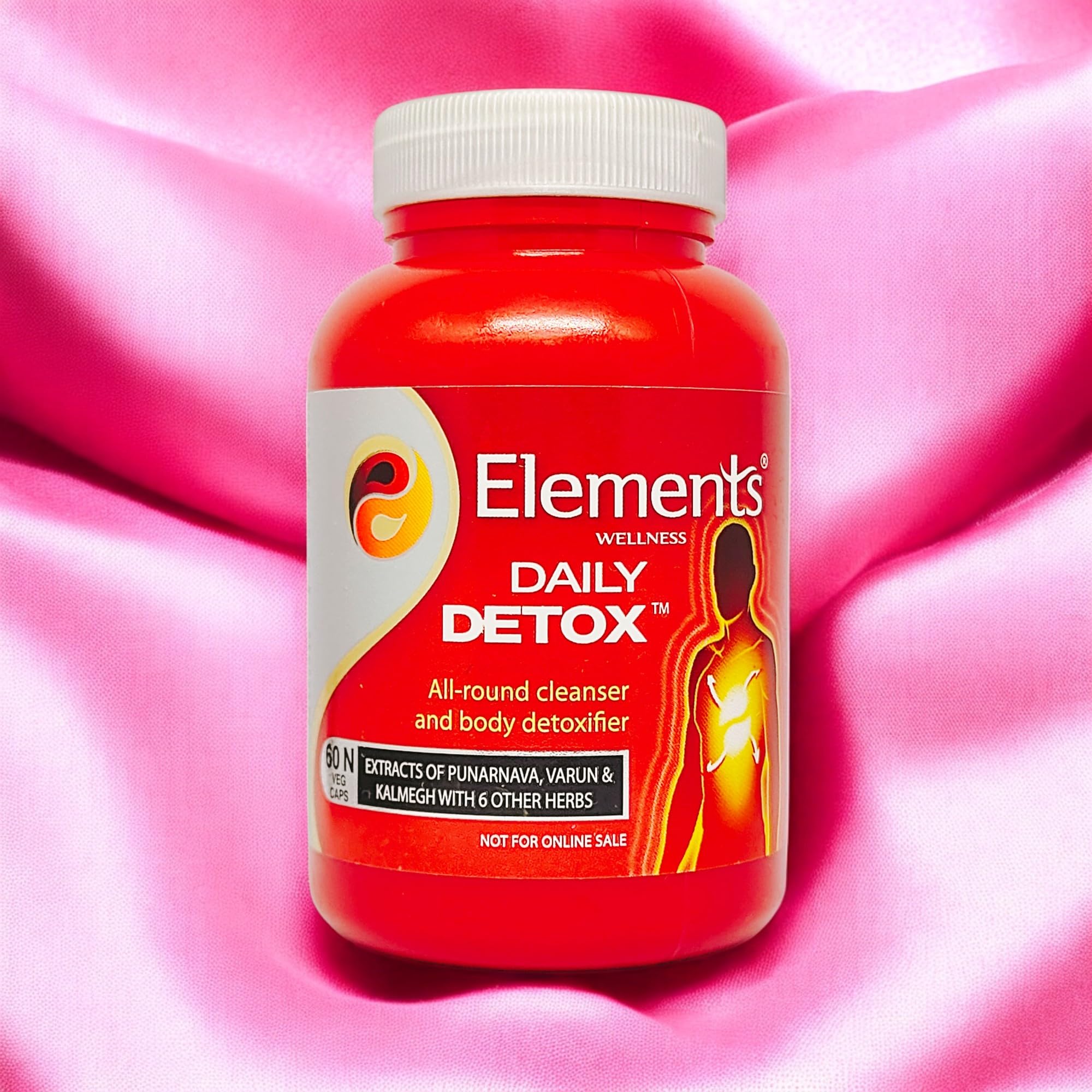 Elements Wellness Daily Detox Capsules – Supports Metabolism, Toxin Elimination & Immunity, 60 Capsule