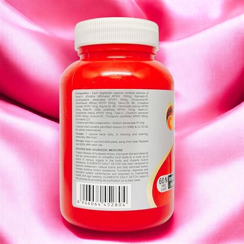 Elements Wellness Daily Detox Capsules – Supports Metabolism, Toxin Elimination & Immunity, 60 Capsule