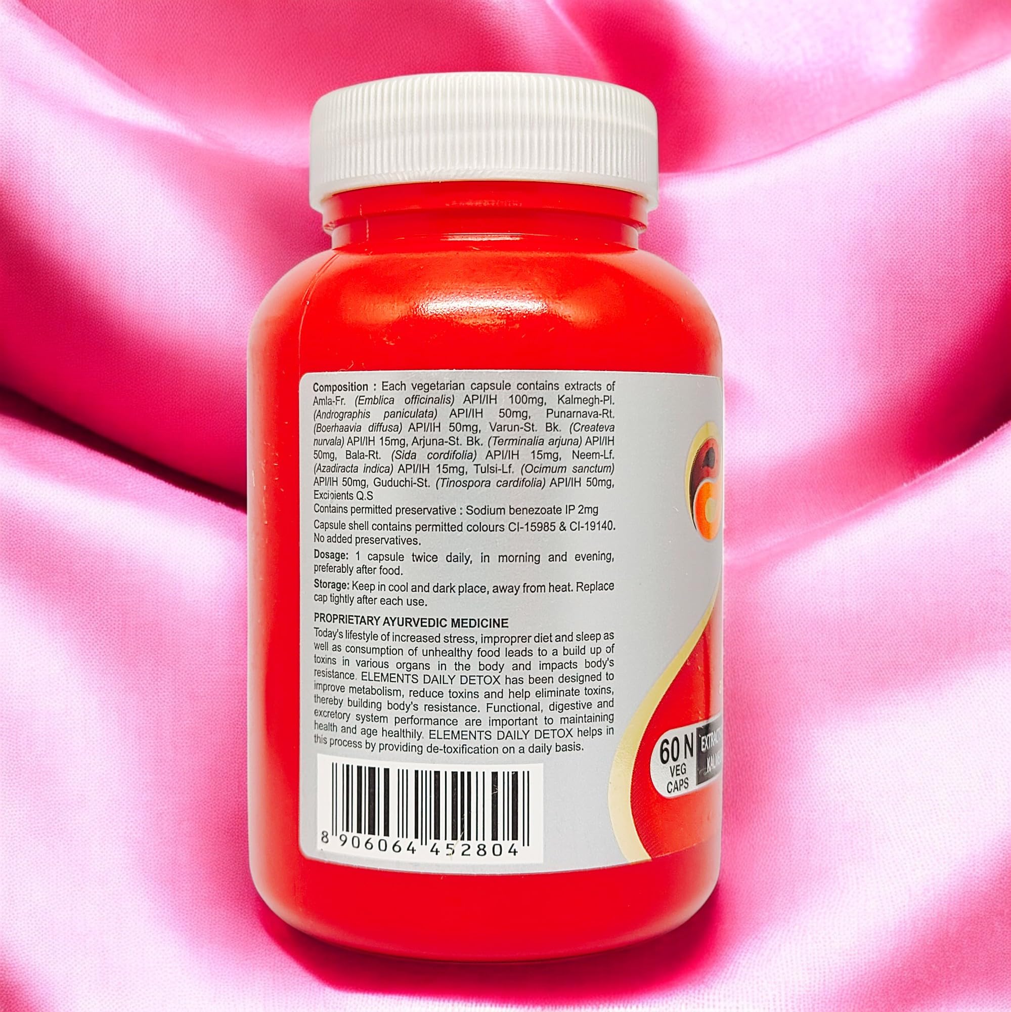 Elements Wellness Daily Detox Capsules – Supports Metabolism, Toxin Elimination & Immunity, 60 Capsule