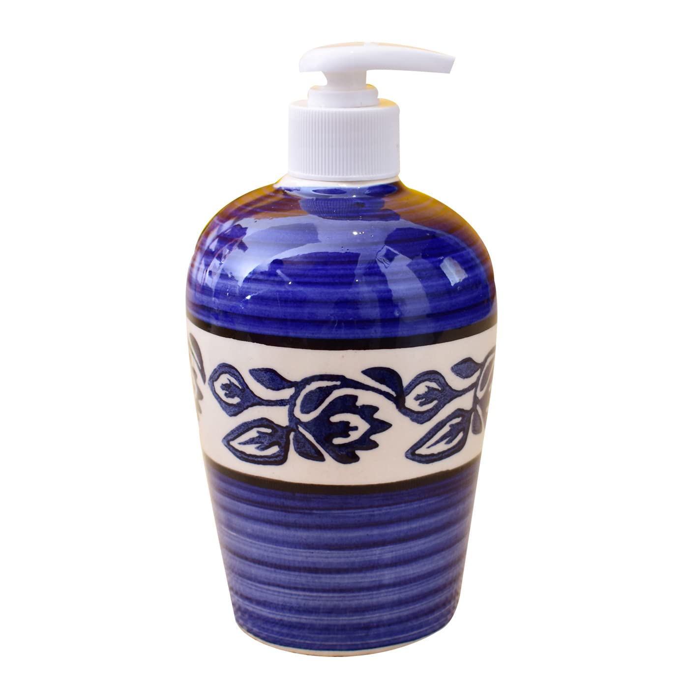 Kunhar Ceramic Liquid Soap Dispenser, 450 Ml, Blue