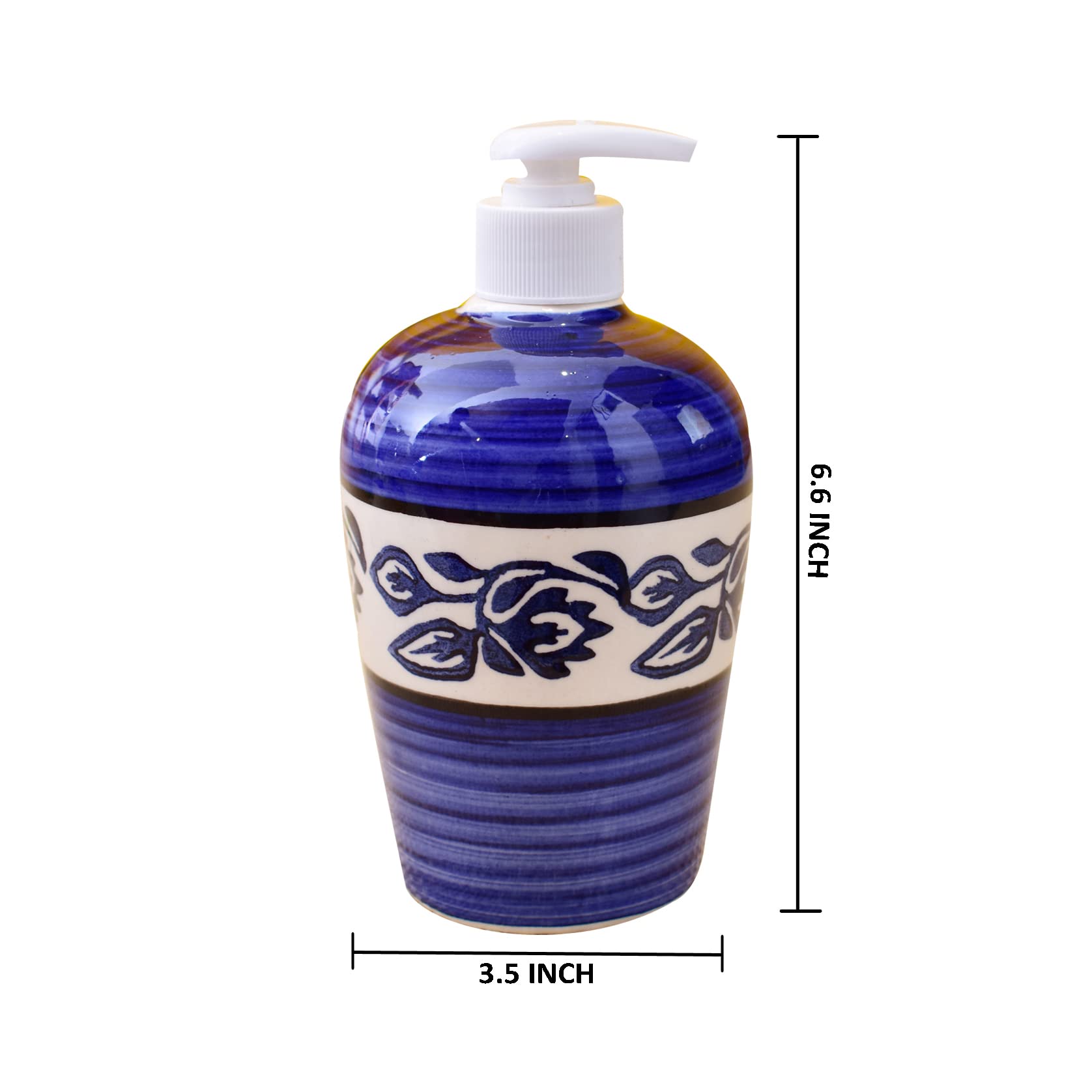 Kunhar Ceramic Liquid Soap Dispenser, 450 Ml, Blue