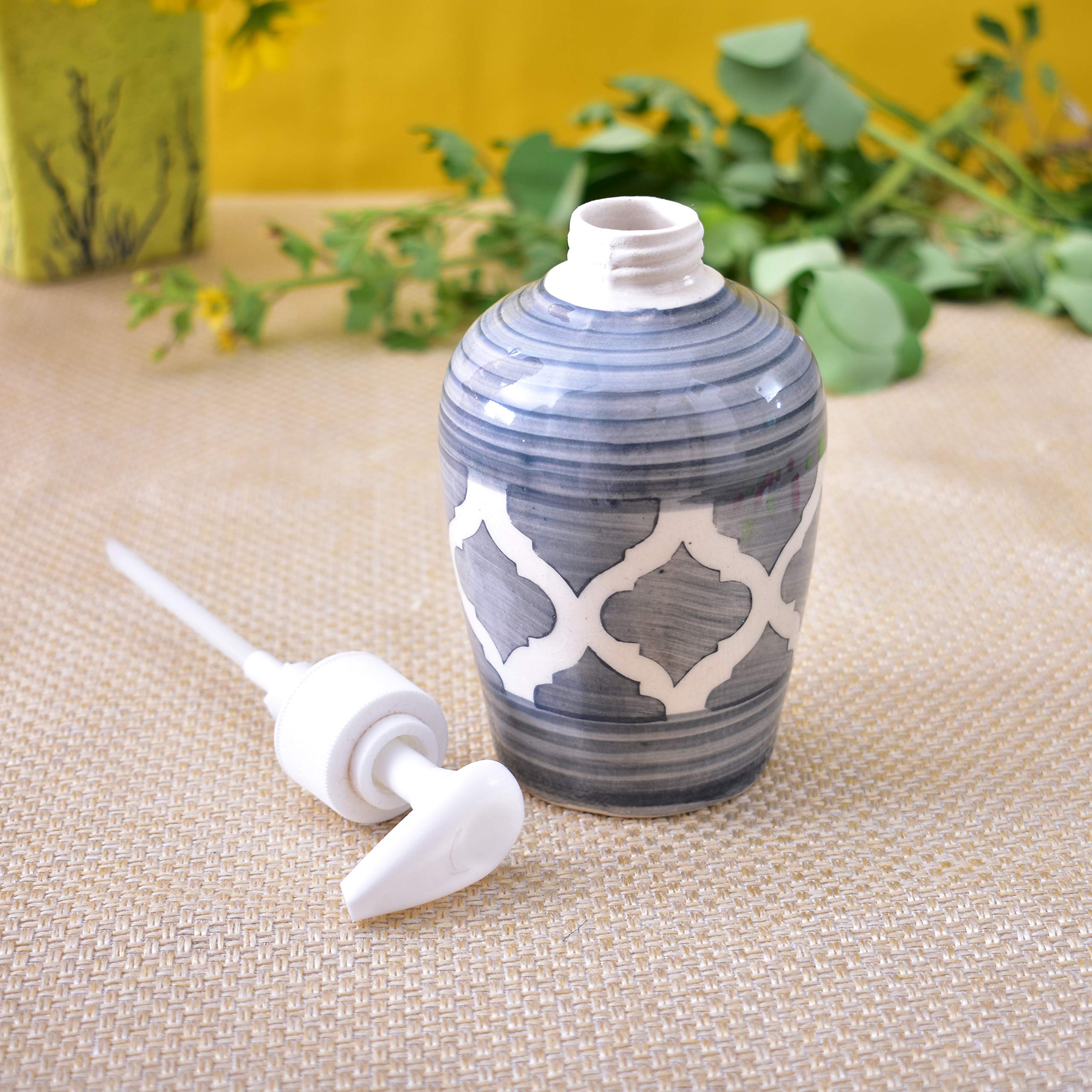 KunhaR Ceramic Liquid Soap Dispenser, 300 Ml, Grey