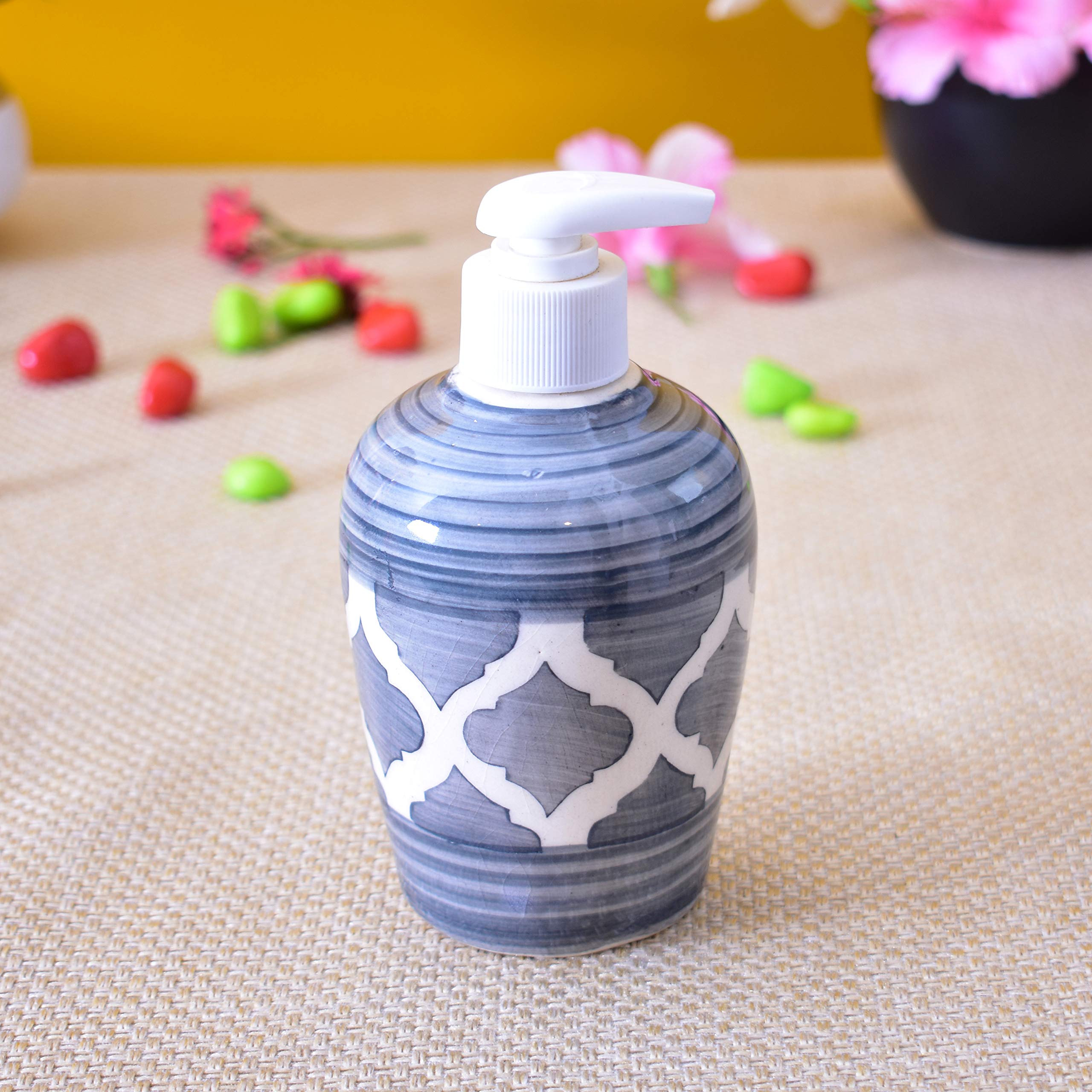 KunhaR Ceramic Liquid Soap Dispenser, 300 Ml, Grey