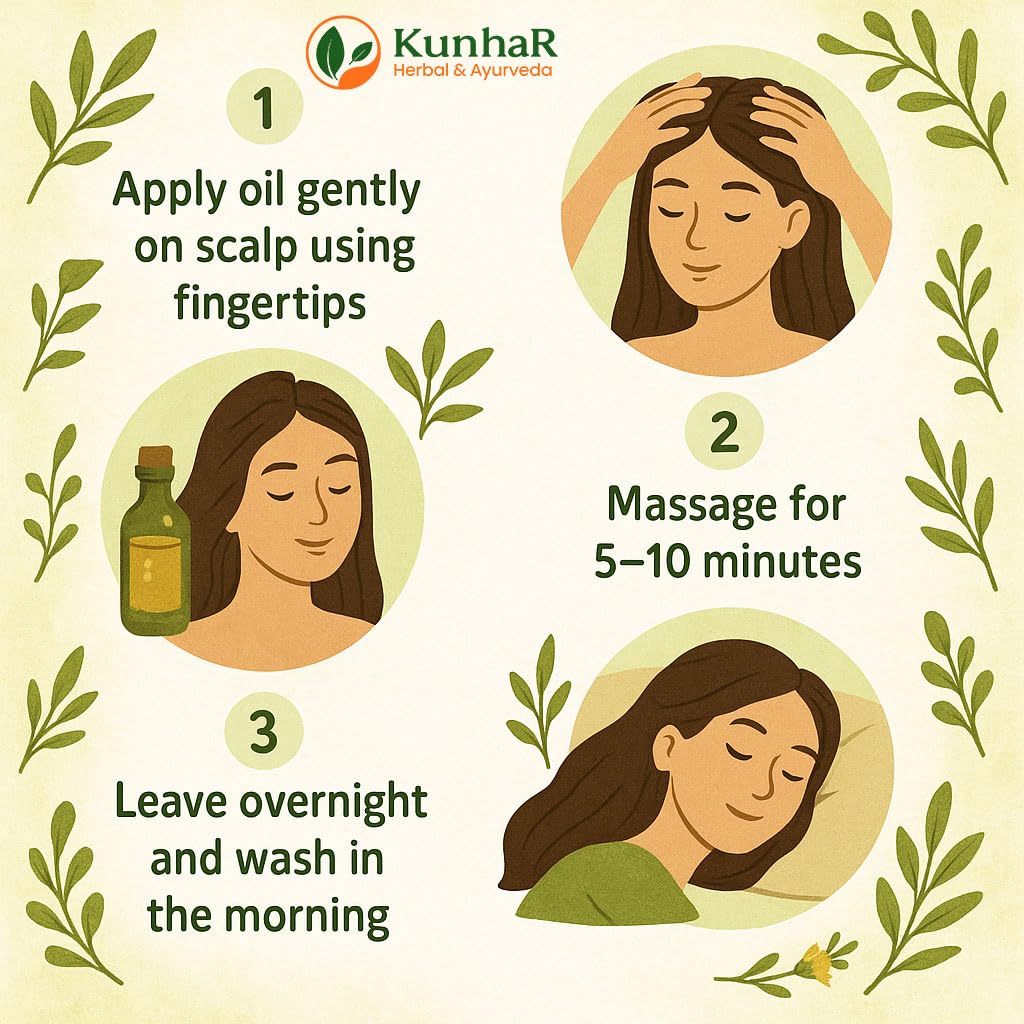 KunhaR Maha Bhringraj Premium Hair Oil with Amla & Neem - 100 ml (Pack of 2) - Reduces Hair Fall, Cures Dandruff – Ayurvedic Herbal Formula – Power of Roots