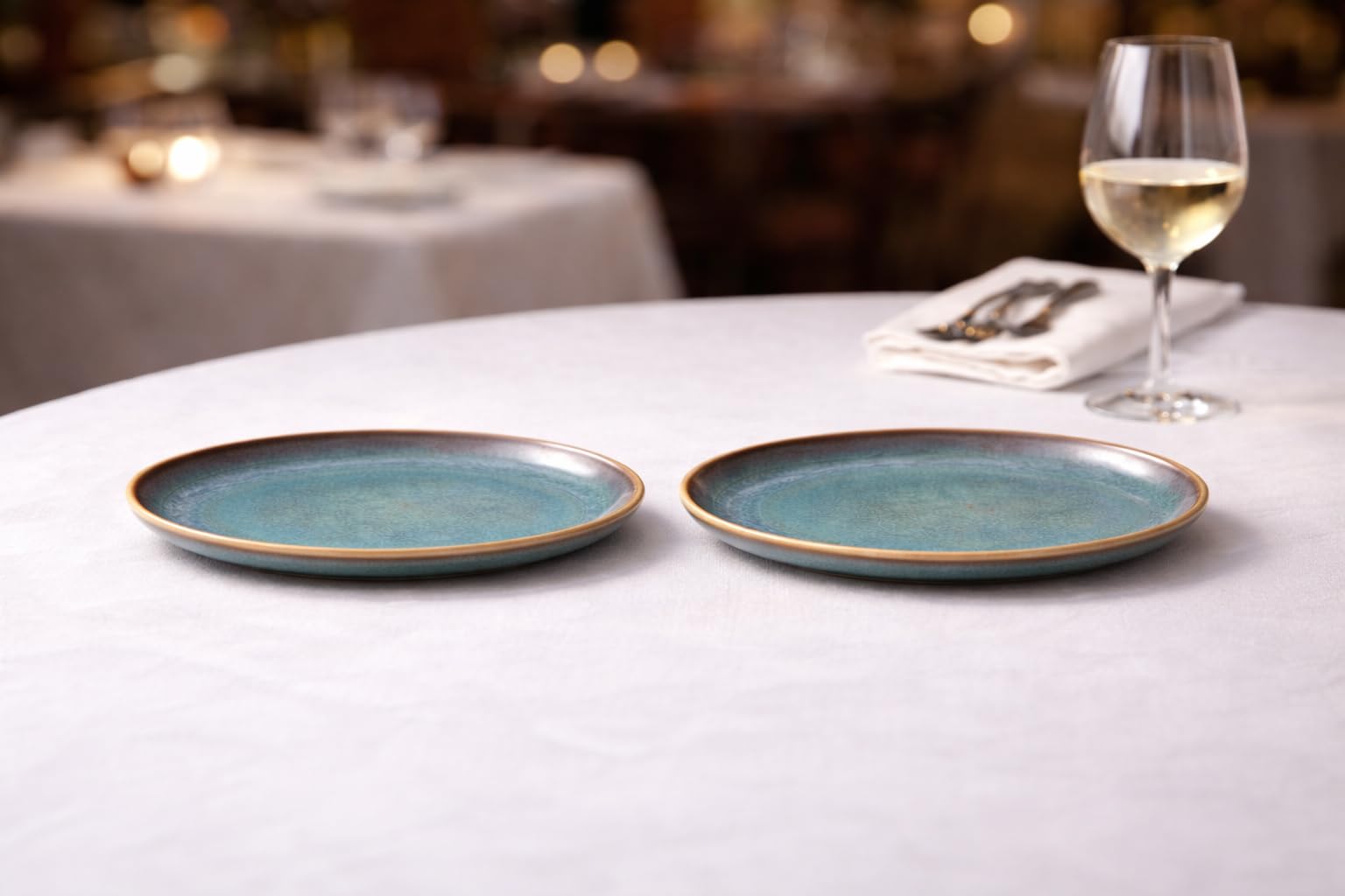 Kunhar Ceramic Dinner Plates 10 Inch Set of 2 | Sage Green Rustic Finish | Premium Glazed Stoneware | Microwave & Dishwasher Safe | Serving Plates for Dinner, Pasta, Salad