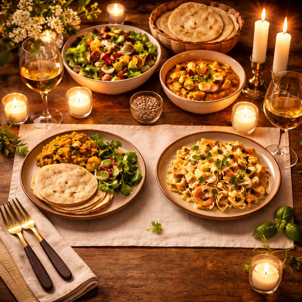 Kunhar Ceramic Dinner Plates Set of 2, 10 Inch | Rustic Ivory Speckled Finish with Brown Rim | Premium Glazed Stoneware | Microwave & Dishwasher Safe | Dinner, Pasta & Salad Serving Plates