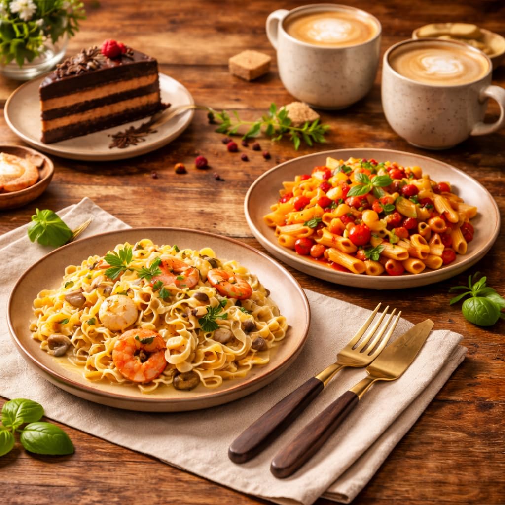 Kunhar Ceramic Dinner Plates Set of 2, 10 Inch | Rustic Ivory Speckled Finish with Brown Rim | Premium Glazed Stoneware | Microwave & Dishwasher Safe | Dinner, Pasta & Salad Serving Plates