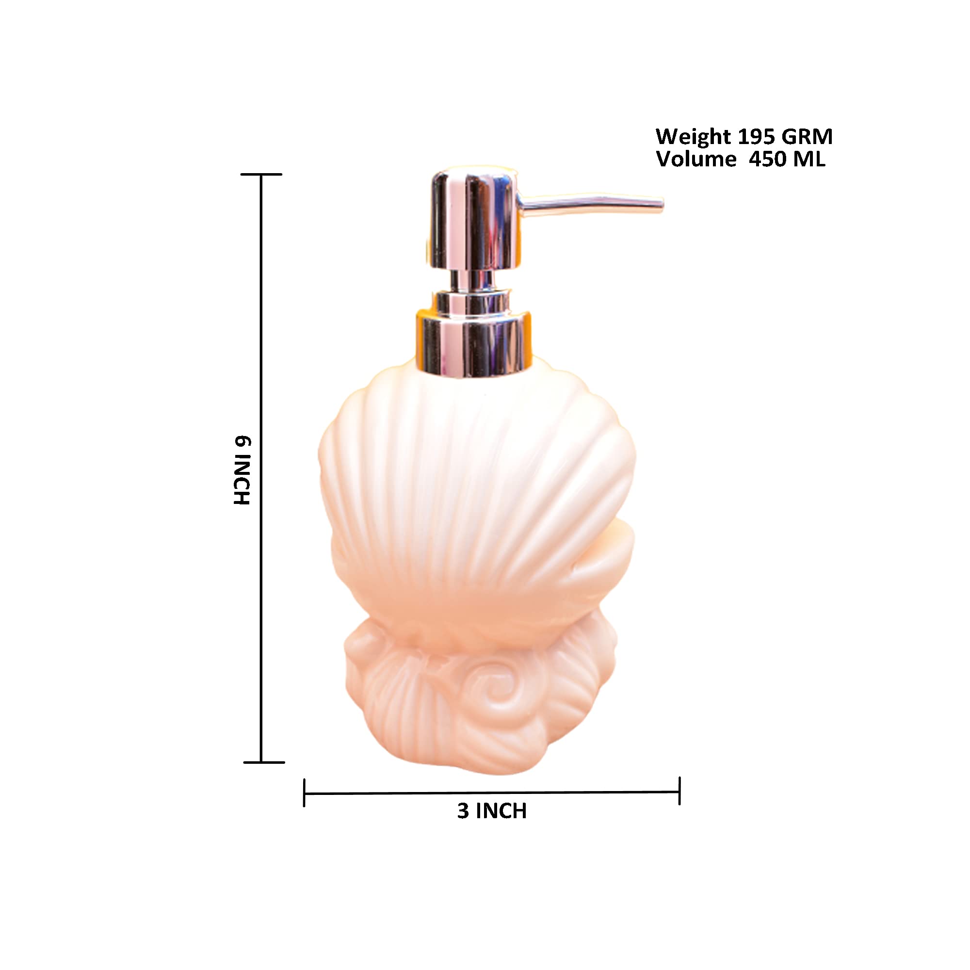 KunhaR Ceramic Liquid Soap Dispenser, 450 Ml, Dawn Pink