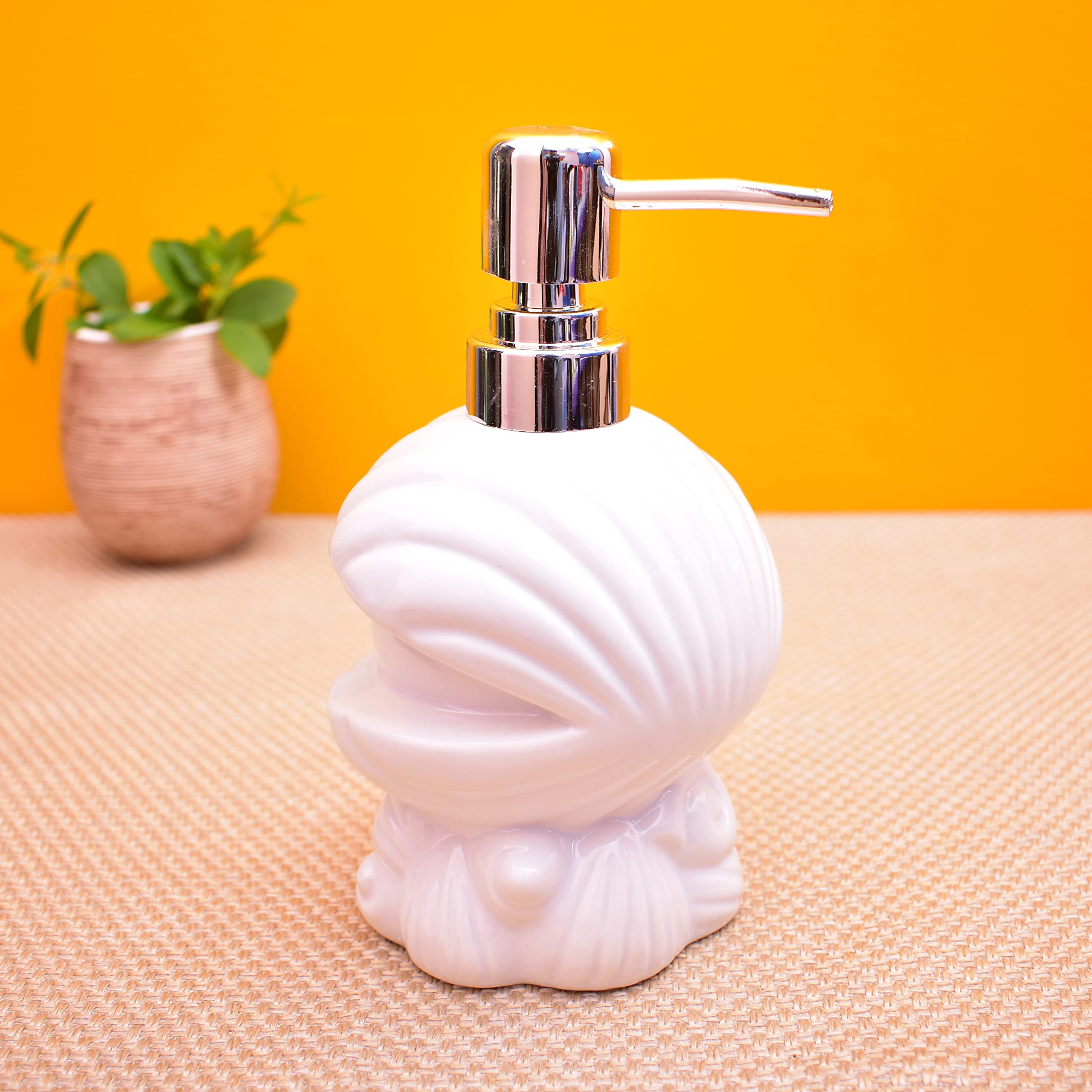 KunhaR Ceramic Liquid Soap Dispenser, 450 Ml, Off White