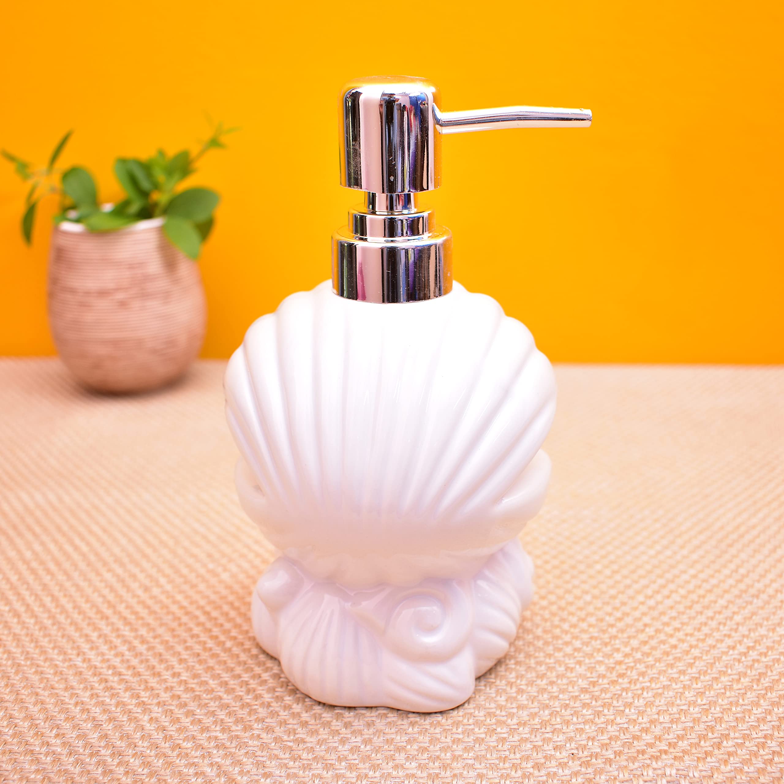 KunhaR Ceramic Liquid Soap Dispenser, 450 Ml, Off White