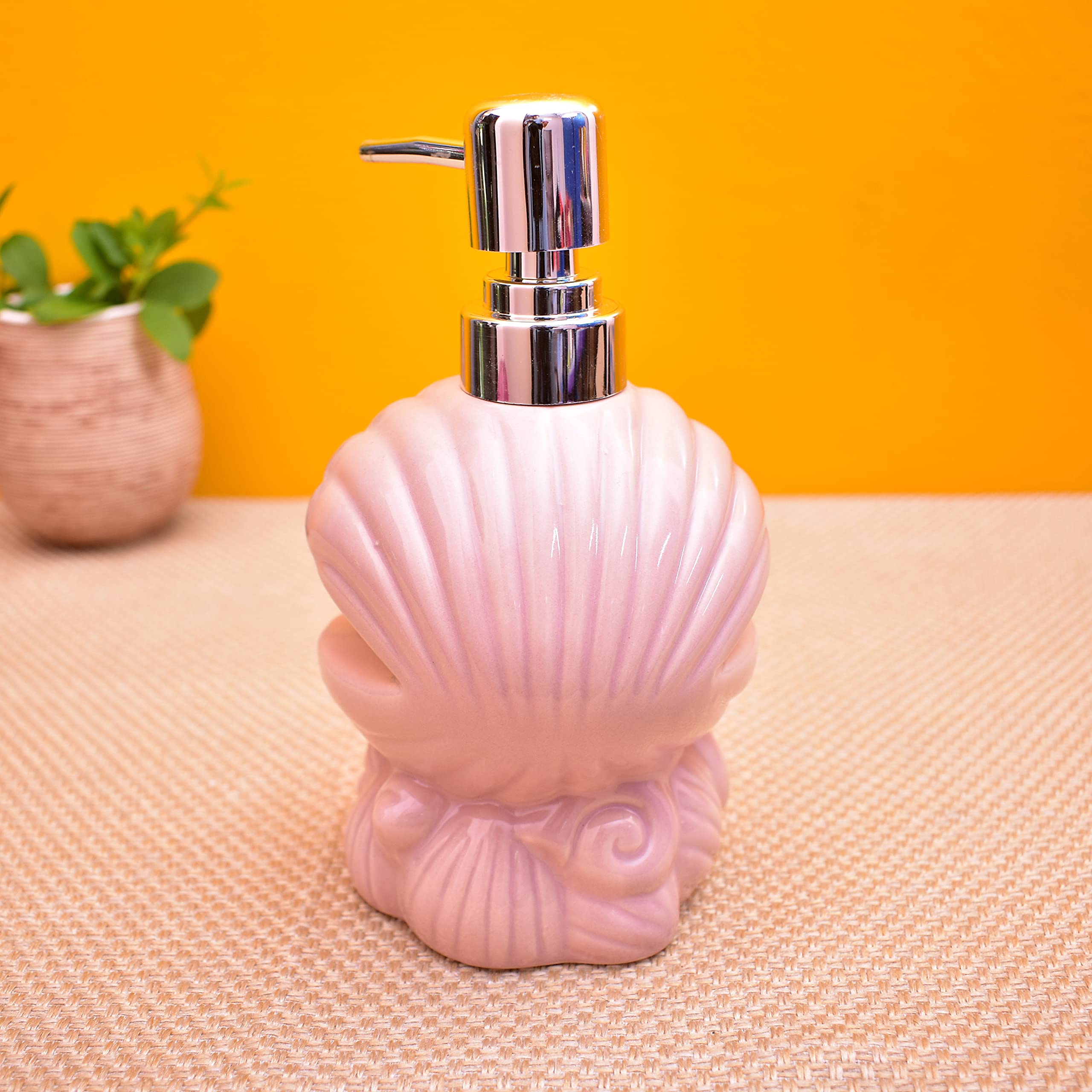 KunhaR Ceramic Liquid Soap Dispenser, 450 Ml, Light Pink