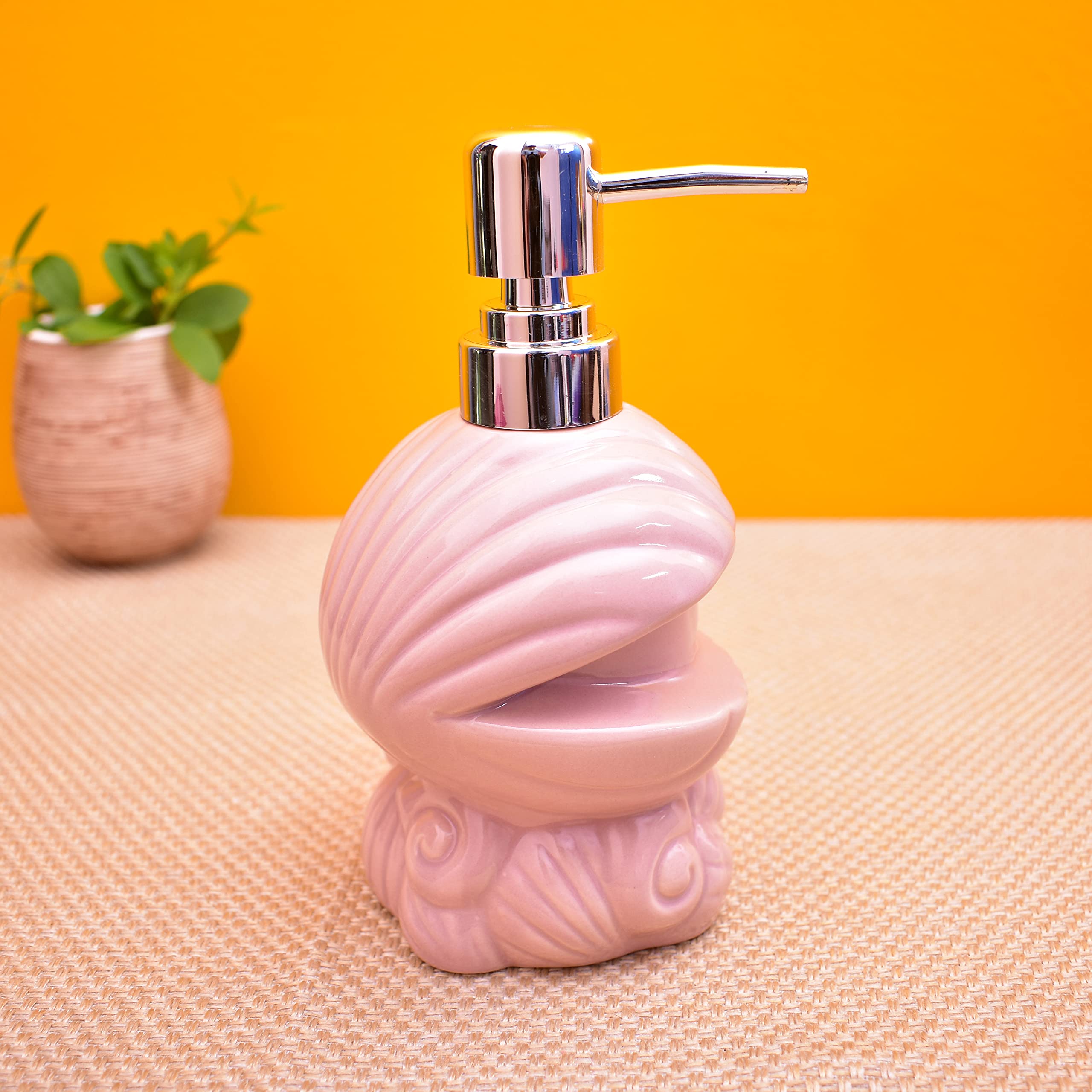 KunhaR Ceramic Liquid Soap Dispenser, 450 Ml, Light Pink