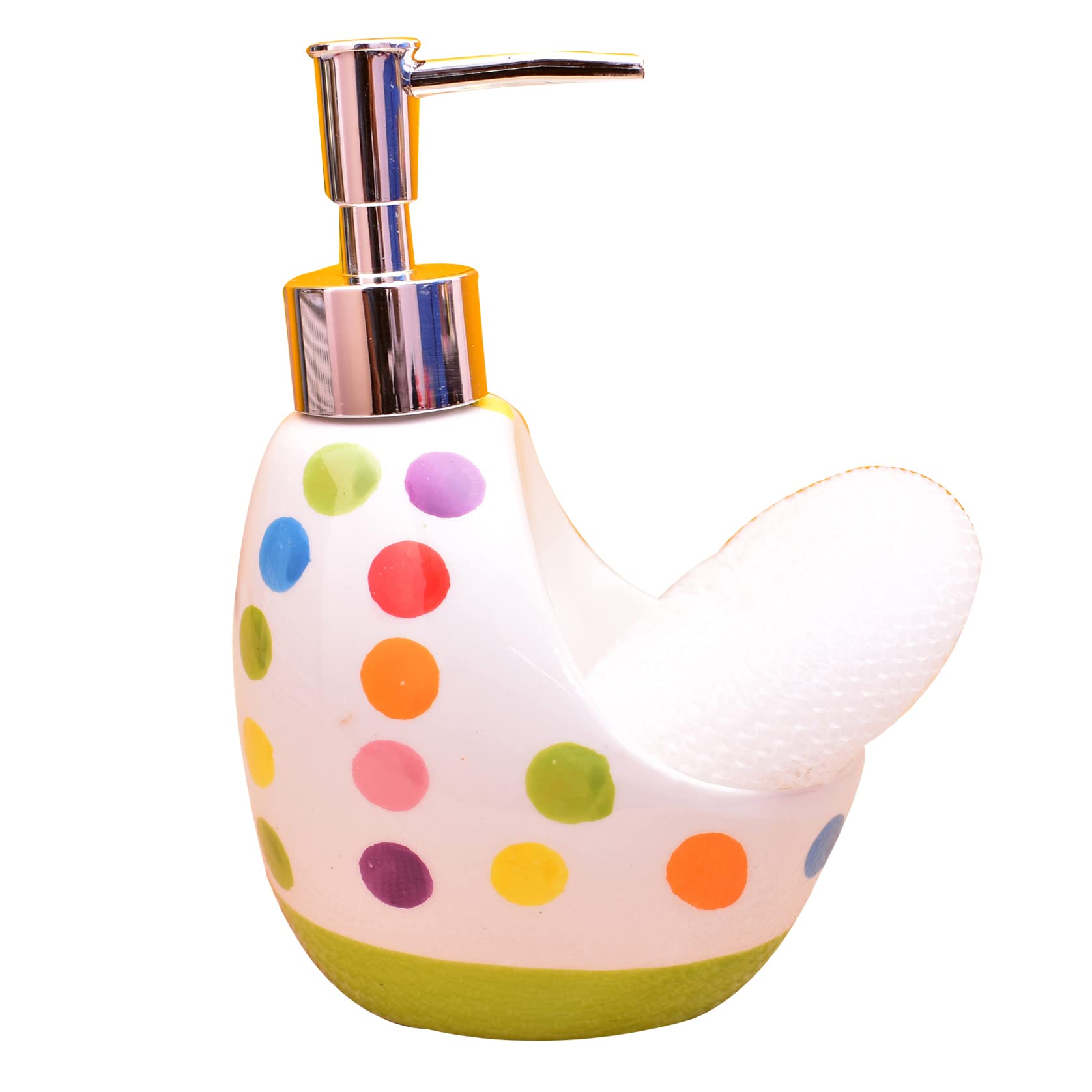 KunhaR Ceramic Liquid Soap Dispenser, 450 Ml, Green Base