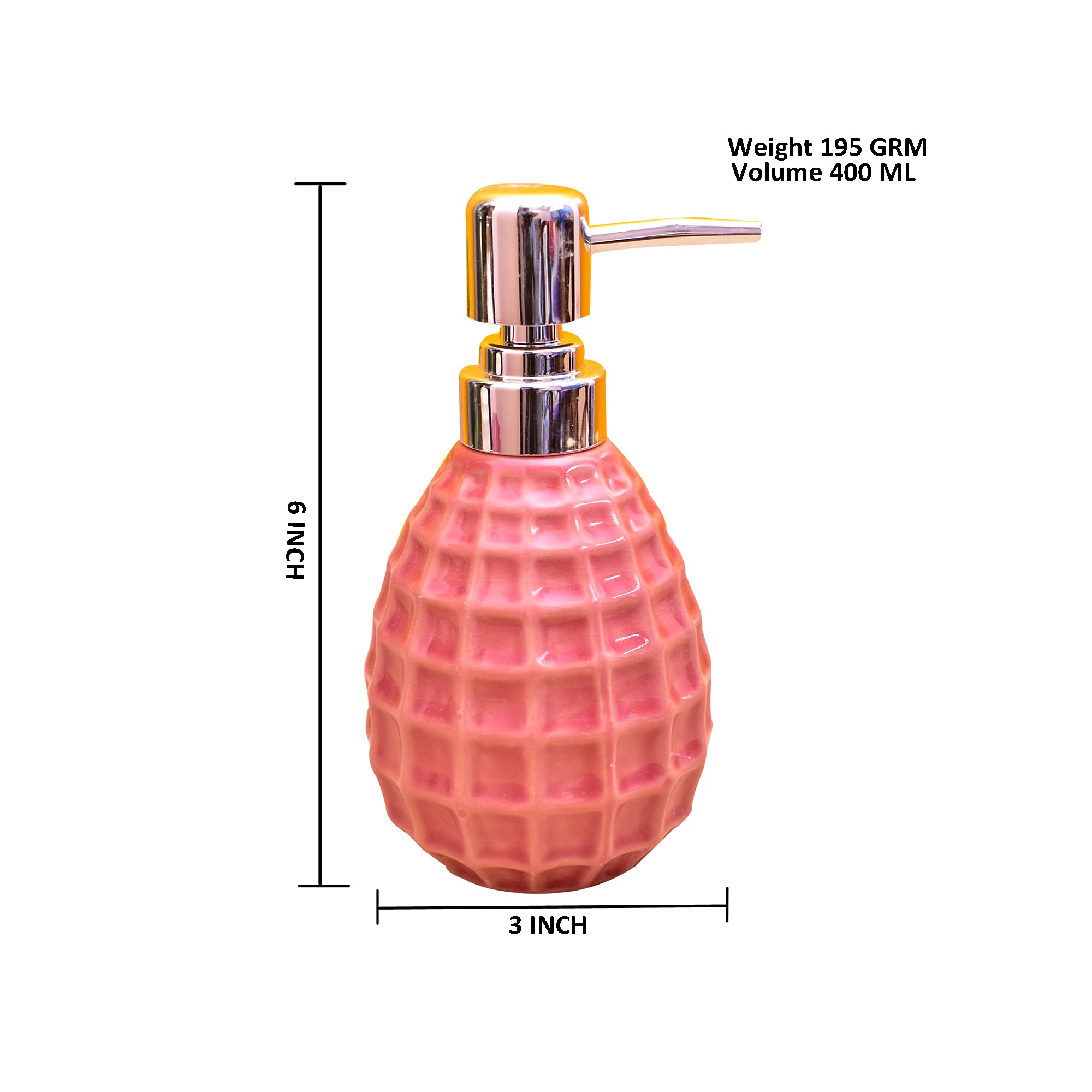 KunhaR Ceramic Liquid Soap Dispenser, 400 Ml, Red