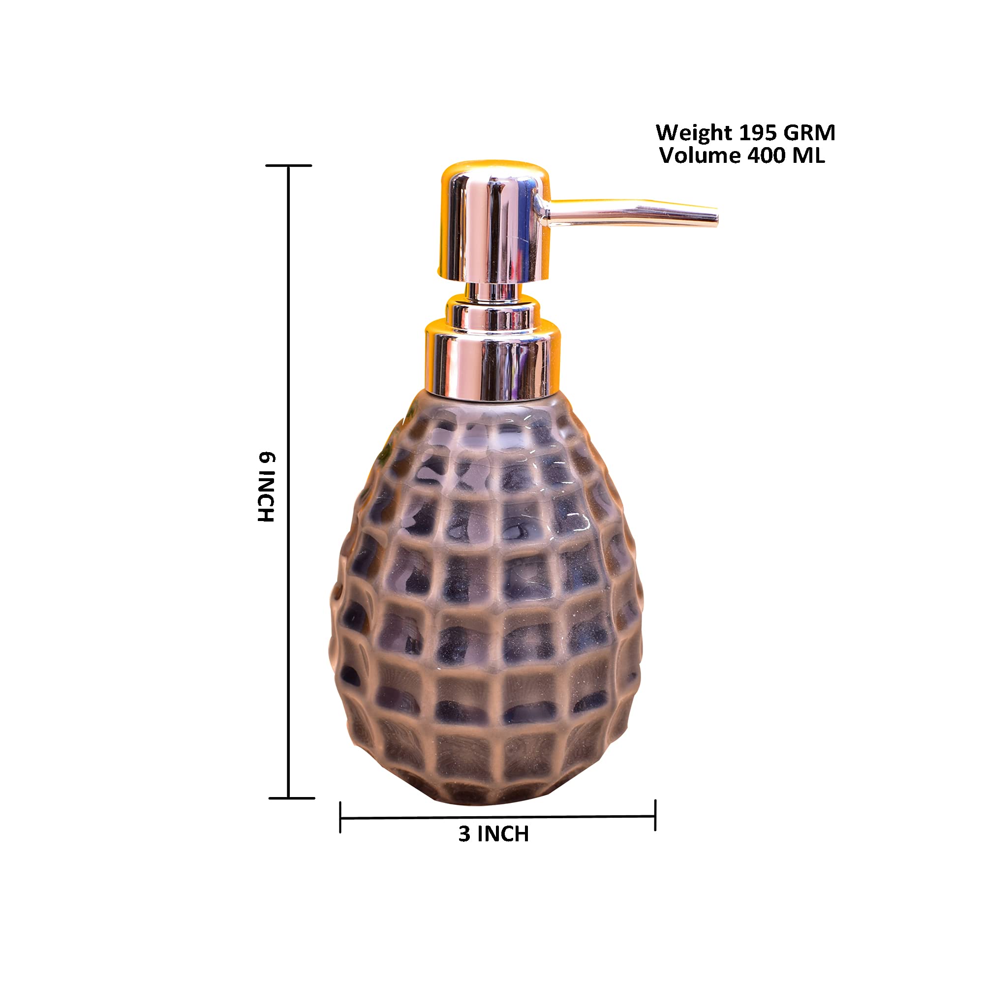 KunhaR Ceramic Liquid Soap Dispenser, 400 Ml, Light Black