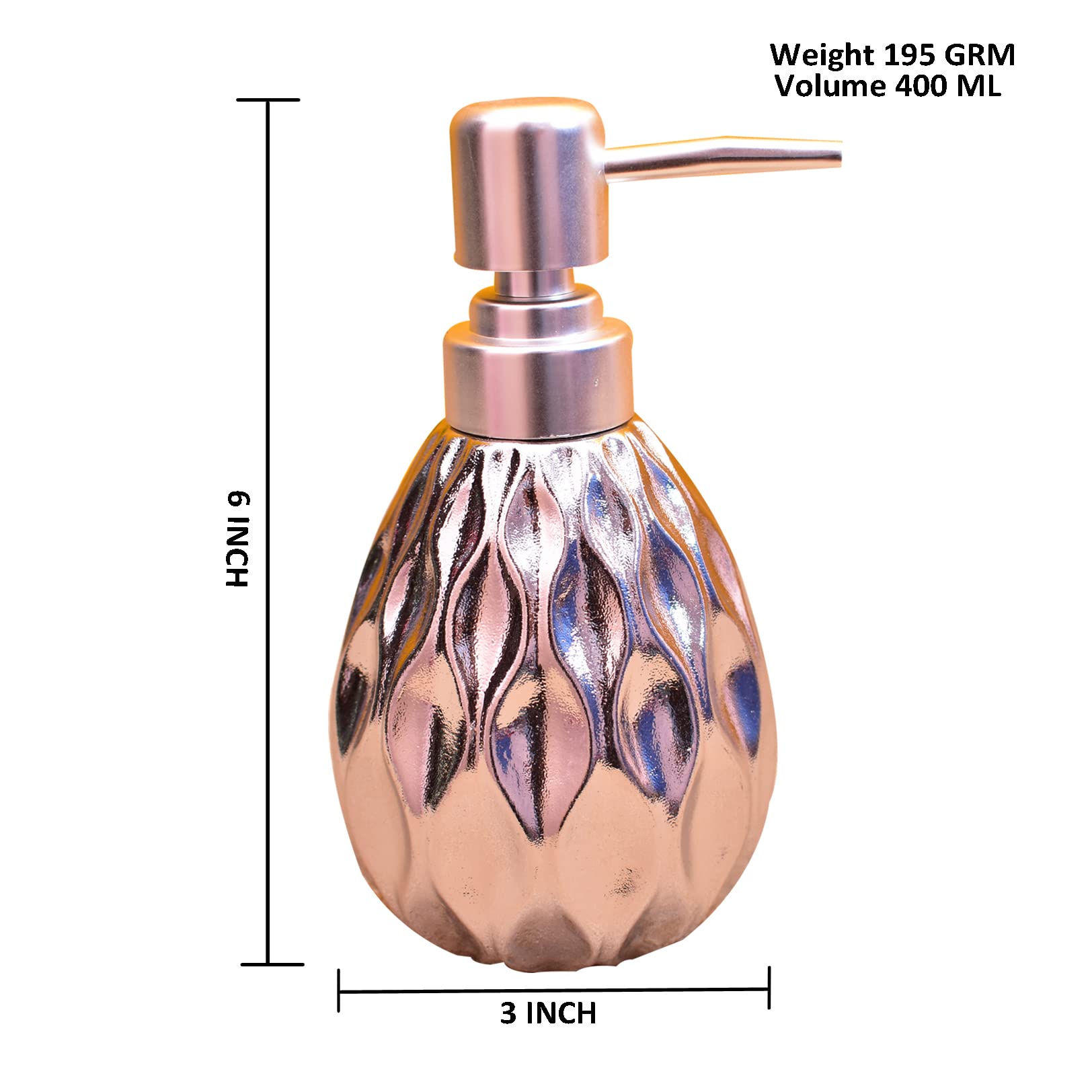 KunhaR Ceramic Liquid Soap Dispenser, 400 Ml, Silver