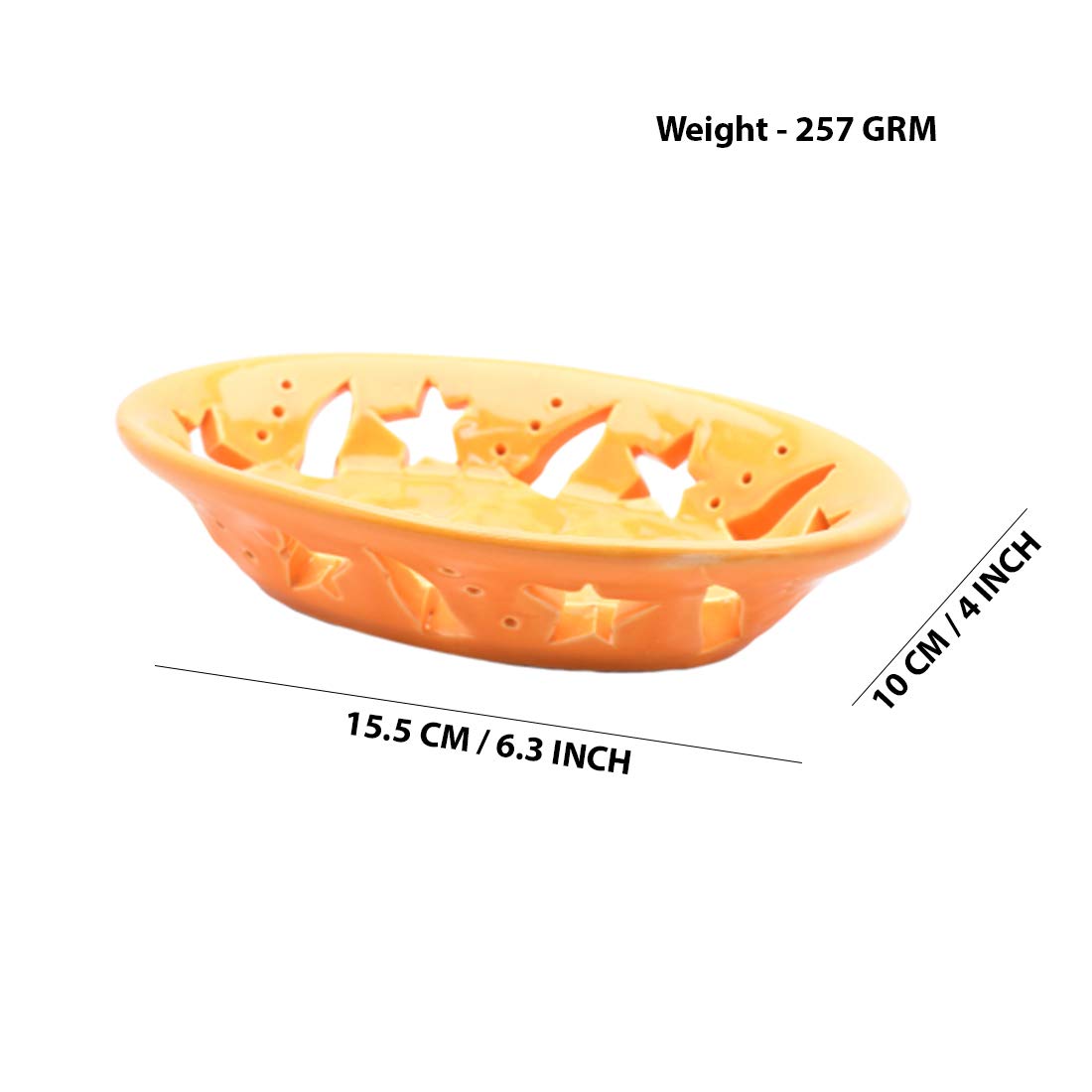 KunhaR Ceramic Soap Dish Holder, 1 Piece Yellow