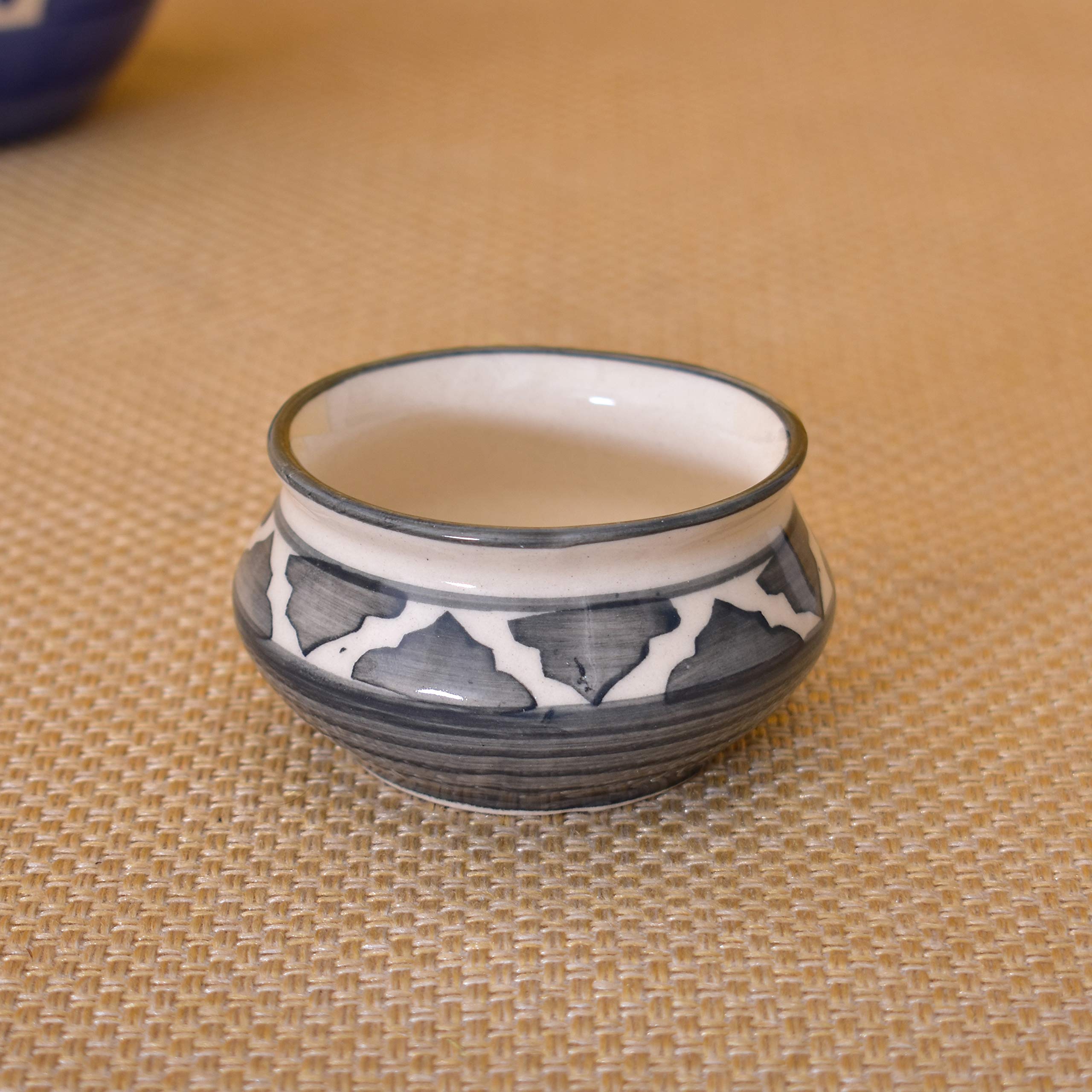 Kunhar Ceramic Sauce Holder - 90 ML, 4 Pieces, Gray