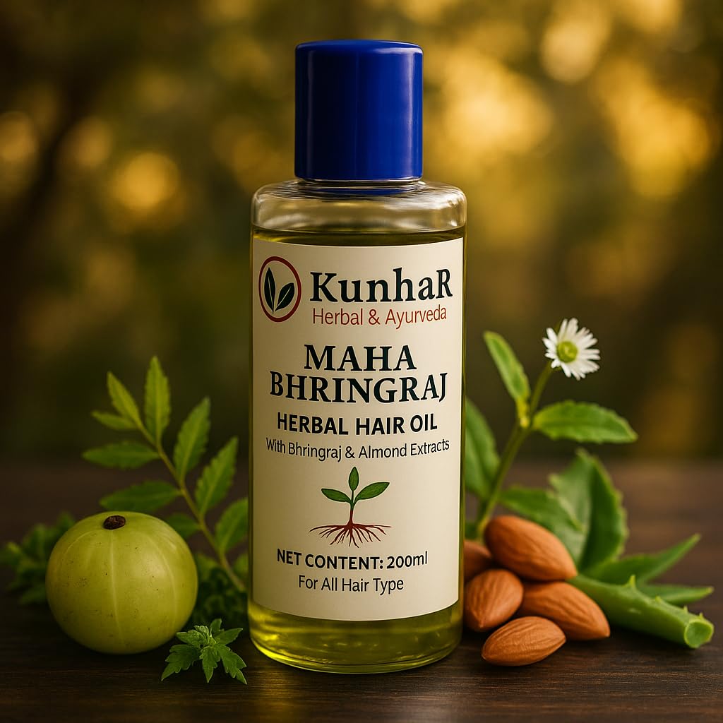 Maha Bhringraj Herbal Hair Oil - Nourishing & Strengthening Hair (Pack of 1, 200ml)