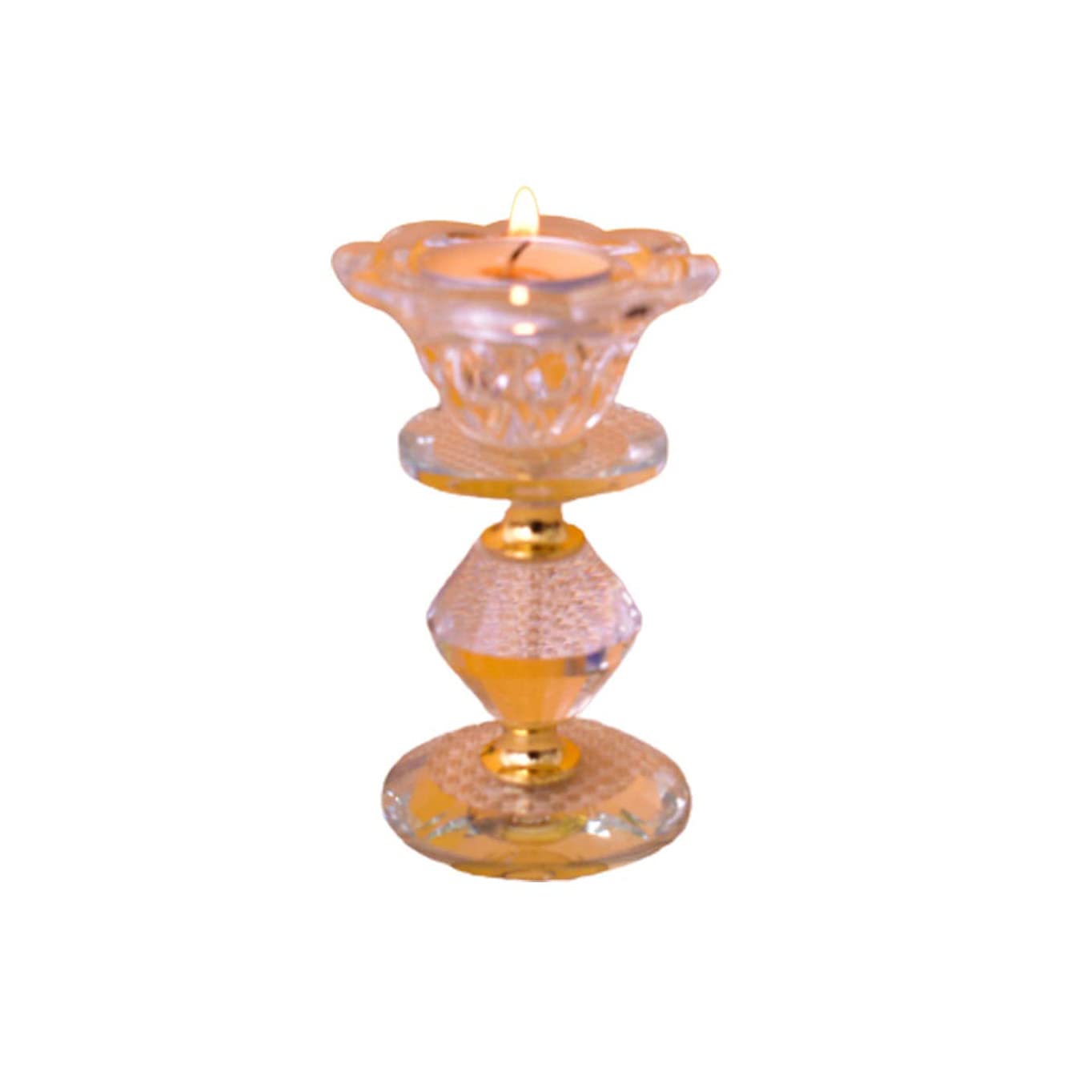 KunhaR Crystal Glass Candle Holder, Elegant Heavy Crystal Cuboid Tealight Holder