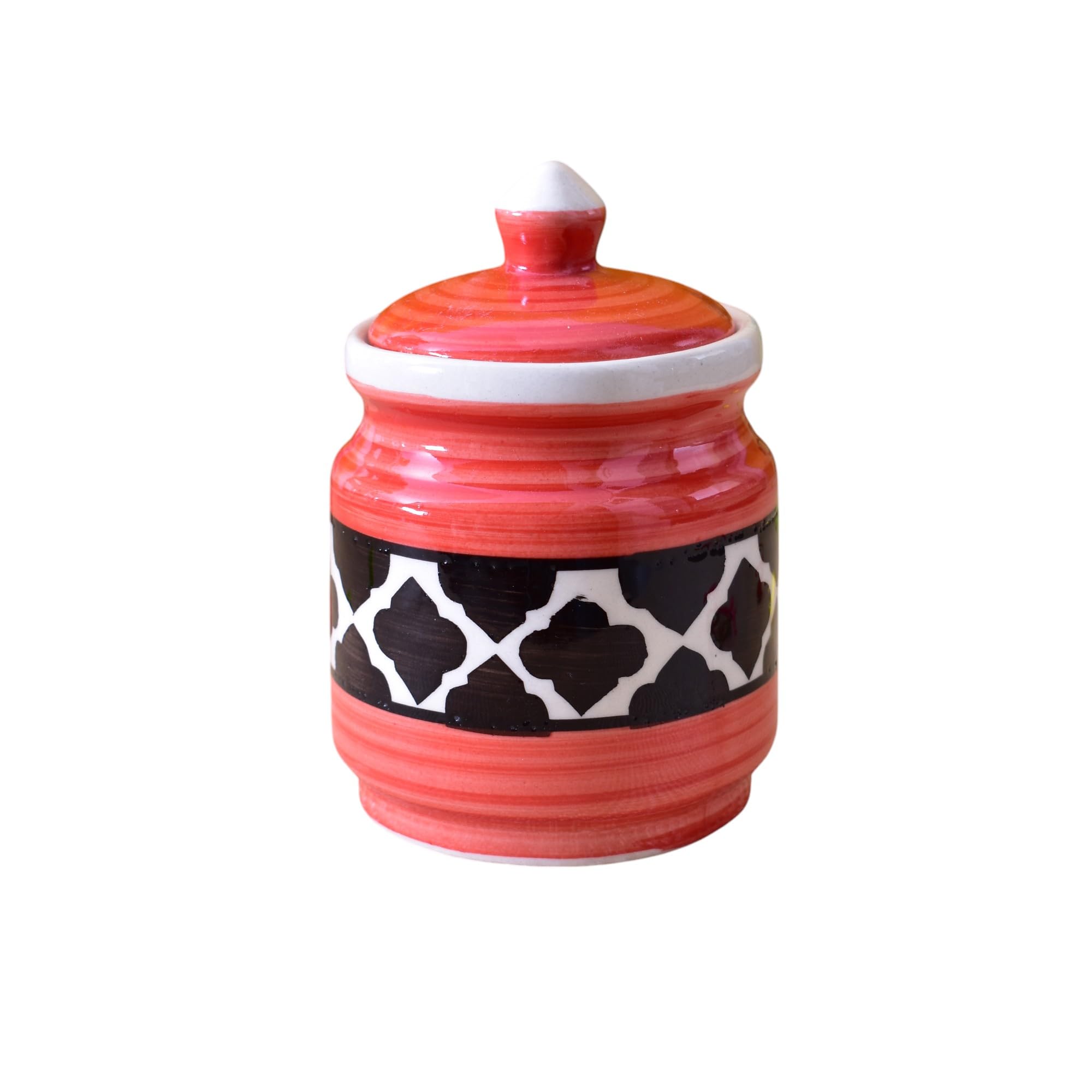 Kunhar Ceramic Jars (600ML) – Handcrafted Multipurpose Barni with Lid for Pickle, Chutney, Spices, Salt, Sugar – Kitchen Storage Containers