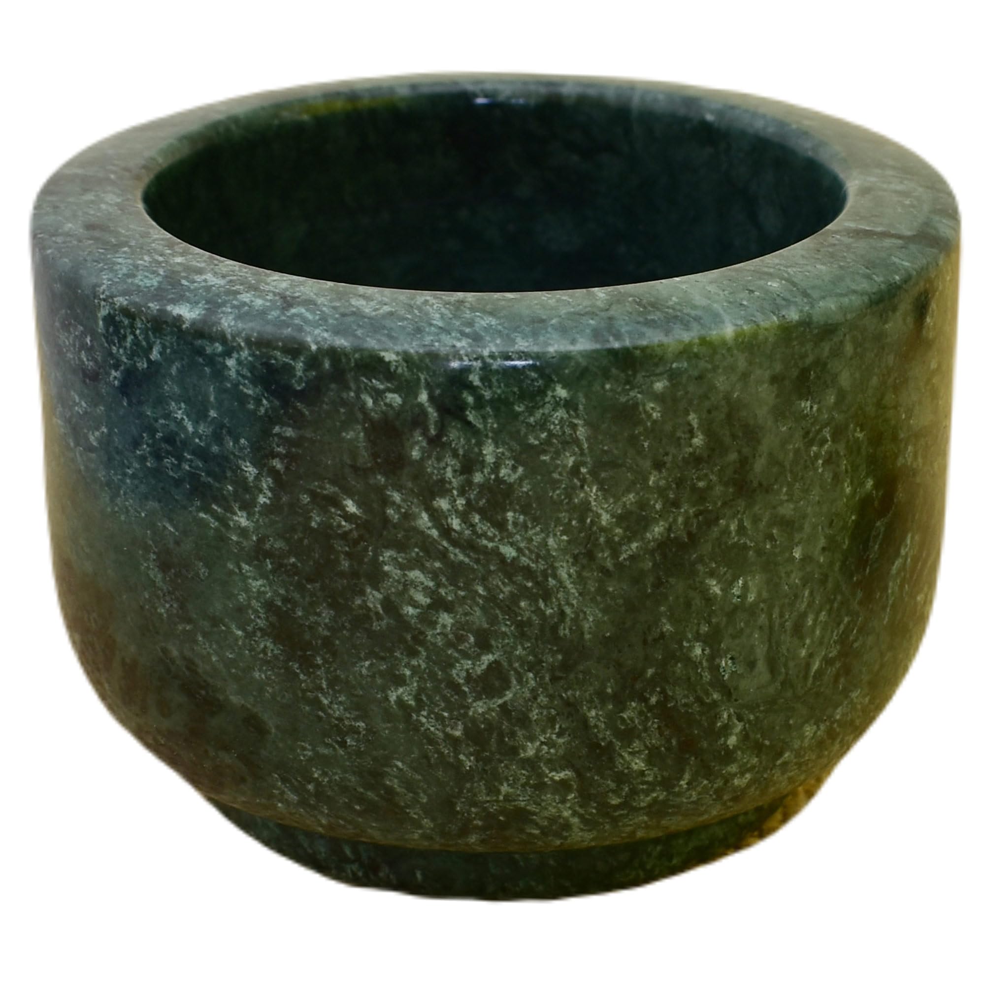 KunhaR Natural Green Marble Mortar and Pestle Set, Imam Dasta, Ohkli Musal, Kharal - 4 x 2.5 Inches, Green, (Full Polish)