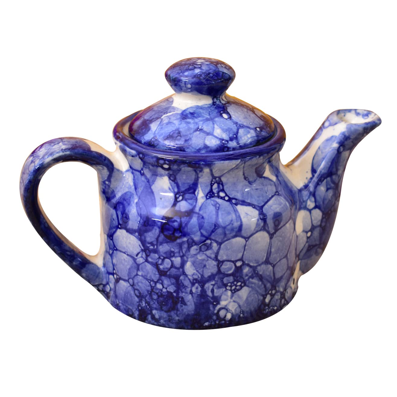 Kunhar Ceramic Teapot Blue Luster 300 ml Elegant Handmade Pot Single Piece Tea Serveware