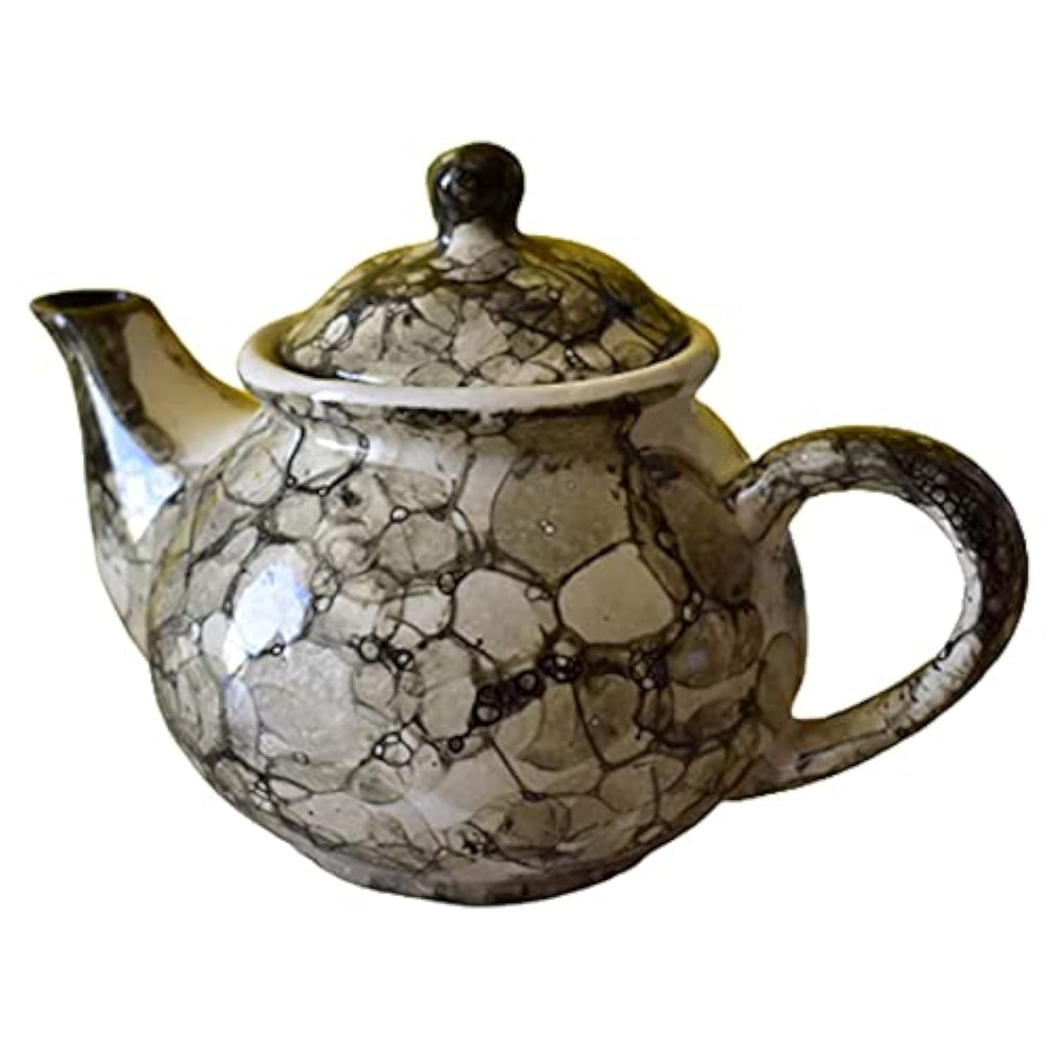 KunhaR Ceramic Teapot - 1 Piece, Black-Luster, 400ml
