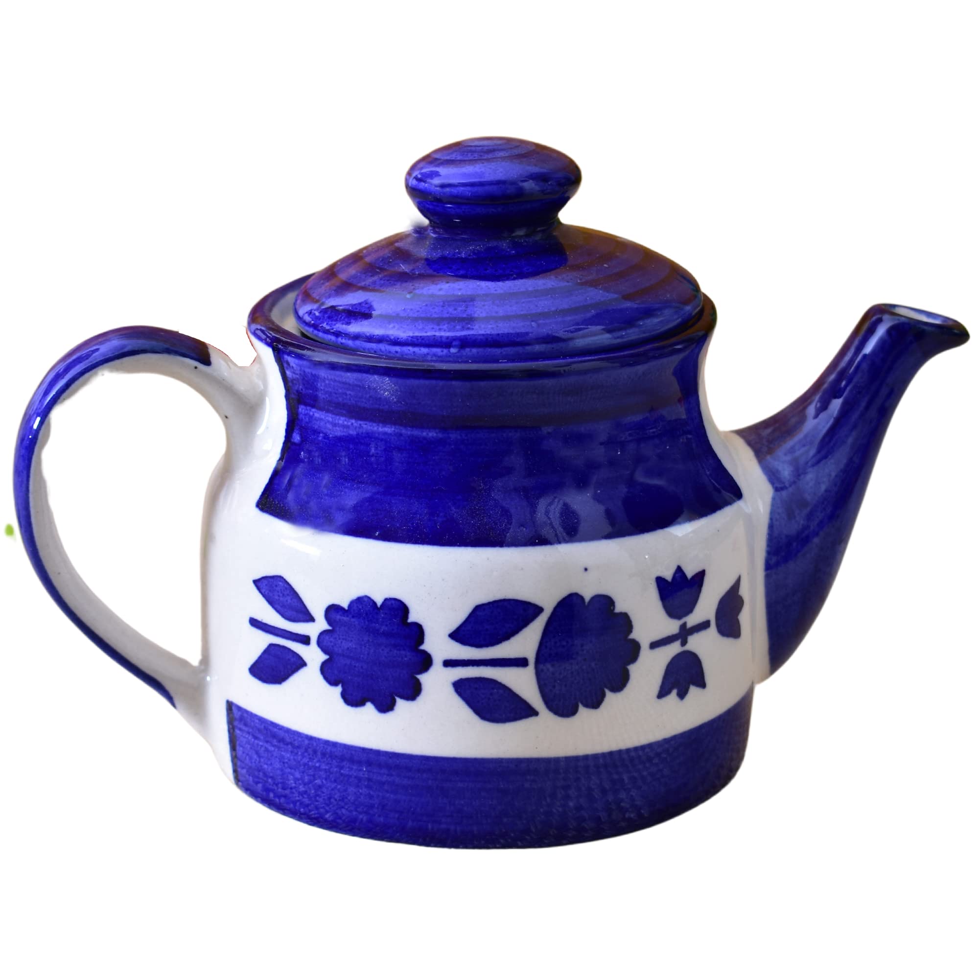 KunhaR Ceramic Teapot 650ML Blue – Durable 1 Piece Tea Coffee Pot for Kitchen Dining