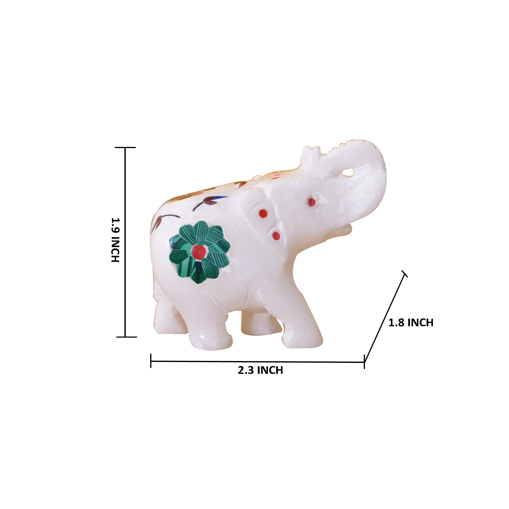 Kunhar Natural White Marble Elephant Figurine | Marble Elephant Showpiece